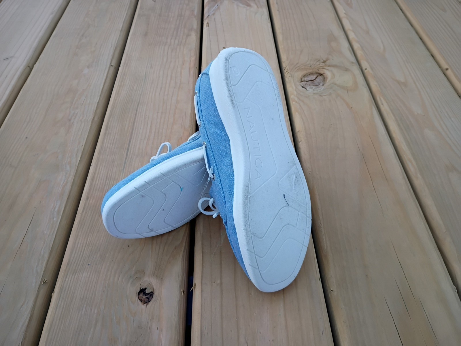 Nautica Women’s Casual Boat Shoes Slip On Cushioned Insole Denim Color Size 7