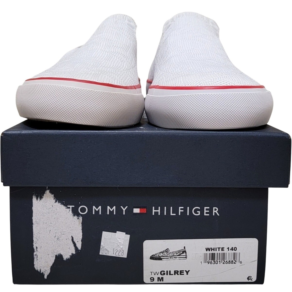 Tommy Hilfiger Women Gilrey Slip On Stretch Knit Sneakers Size US 9M White