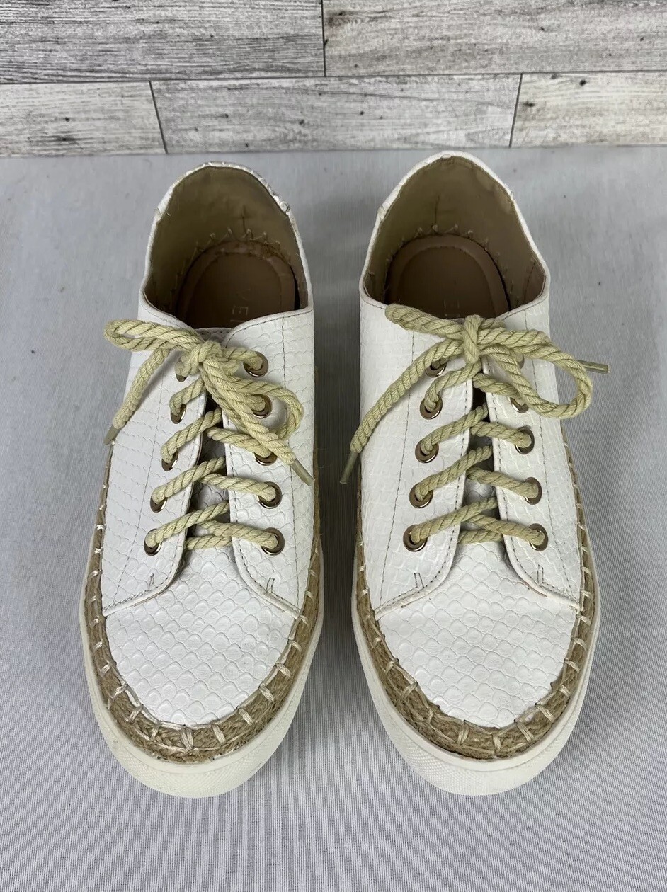 Venus Women’s White Reptile Print Lace Up Boho Comfort Shoes Size 10