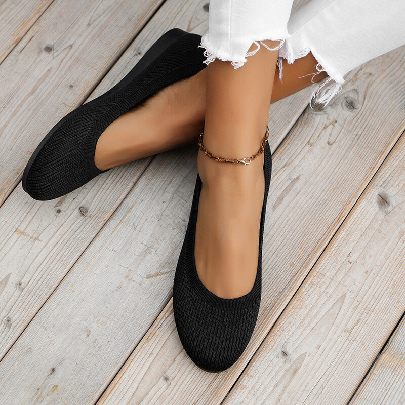 Womens Flats Round Toe Comfortable Ballet Walking Shoes Dressy Slip ons Loafer S