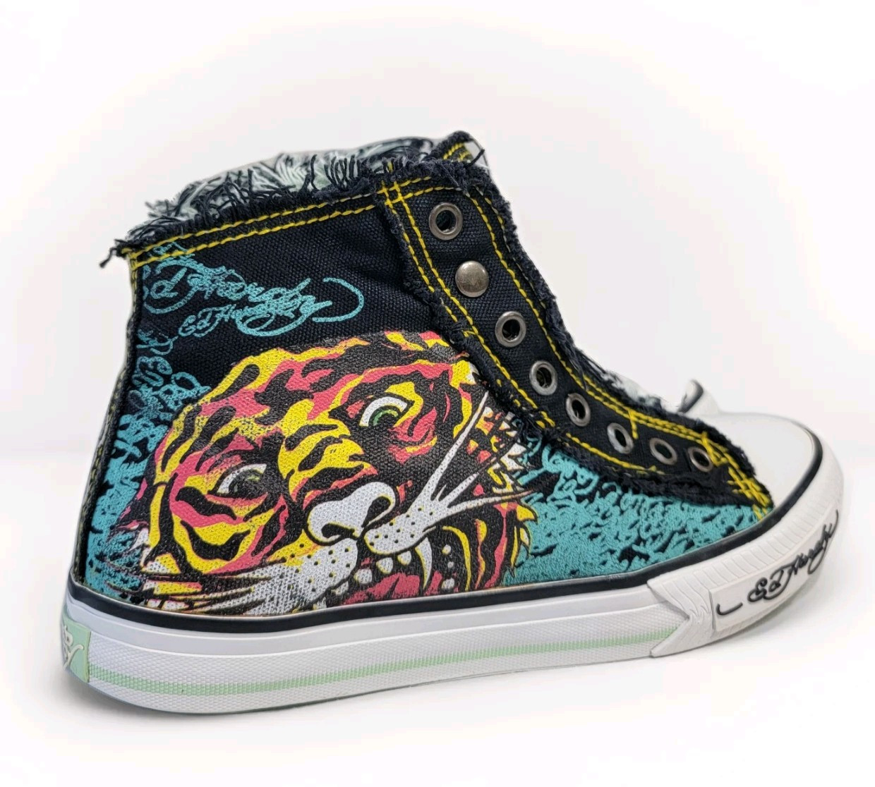 VTG Y2K Ed Hardy Original Tige Graphic Print High Top Slipon Sneakers Women’s 6