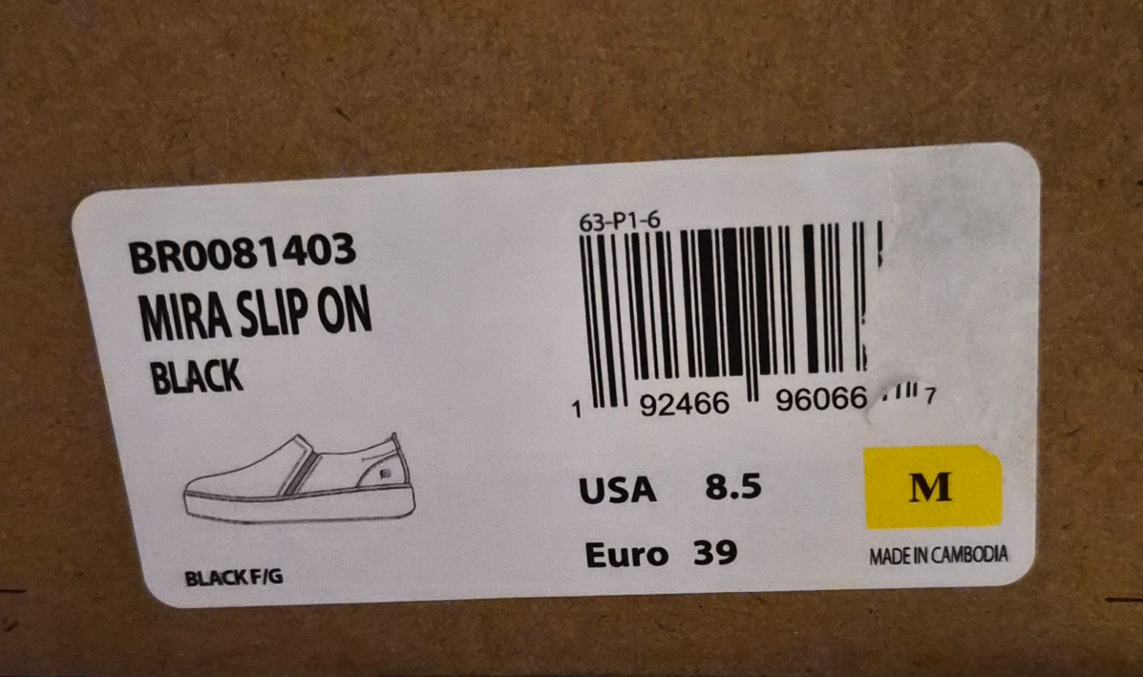 “Born” Mira Slip On, Leather, W 8.5, Black. New with Box, Retail $135
