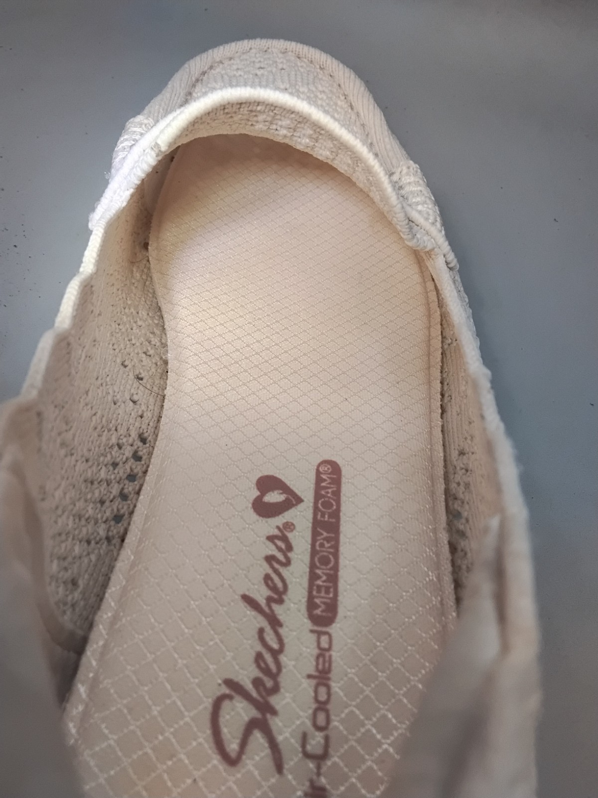 Skechers Cleo Driver Recycled Vegan Knit Crochet Loafers 6M Natural A162