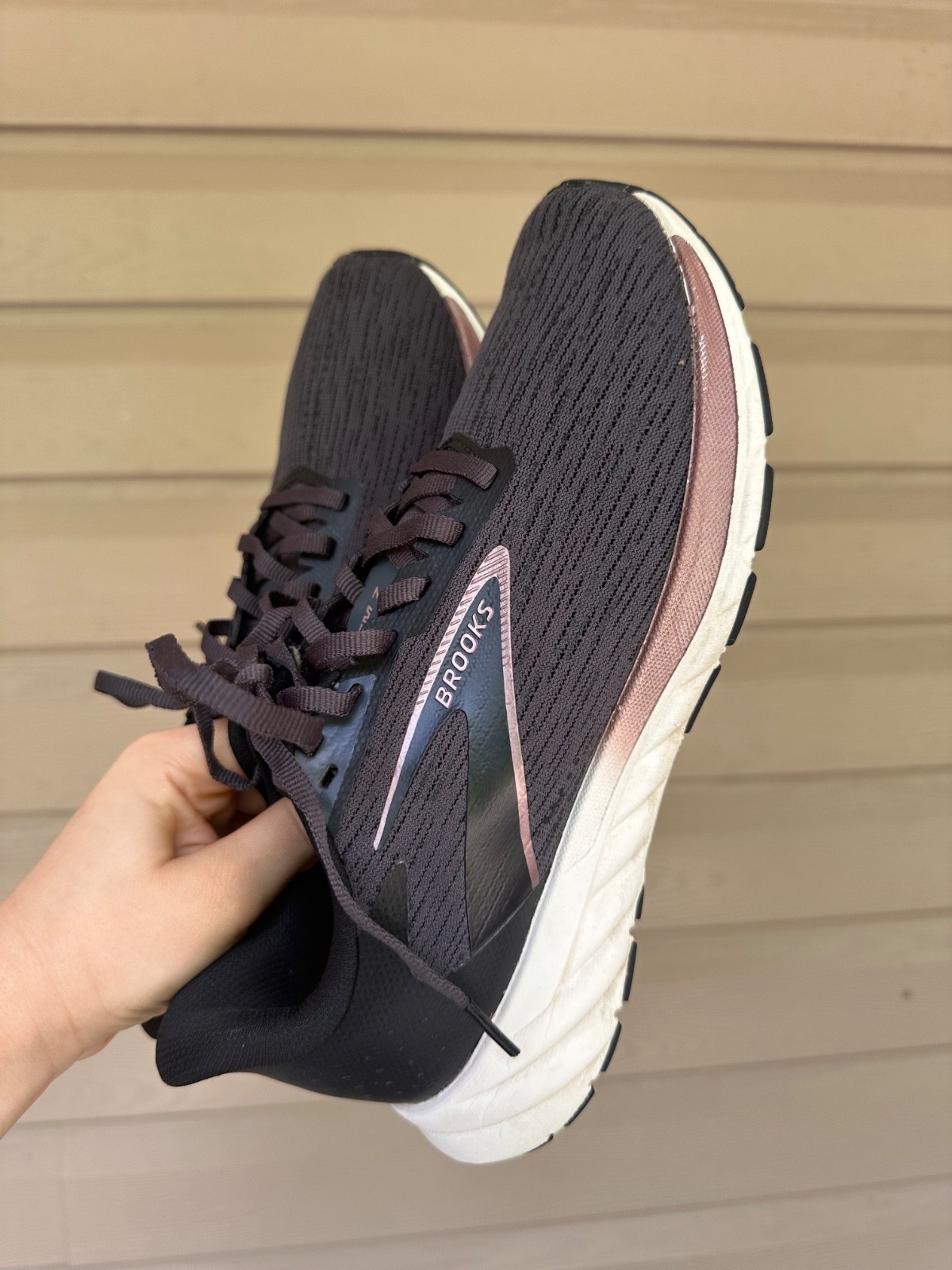 Brooks Anthem 7 Womens Shoes Sz 7.5 B Running Dark Gray Mesh Lace Up Sneakers