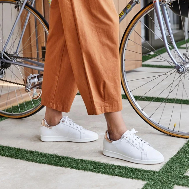 FRANKIE4 Jackie III White Leather Comfort Sneakers (Lace-up) RRP $270.00