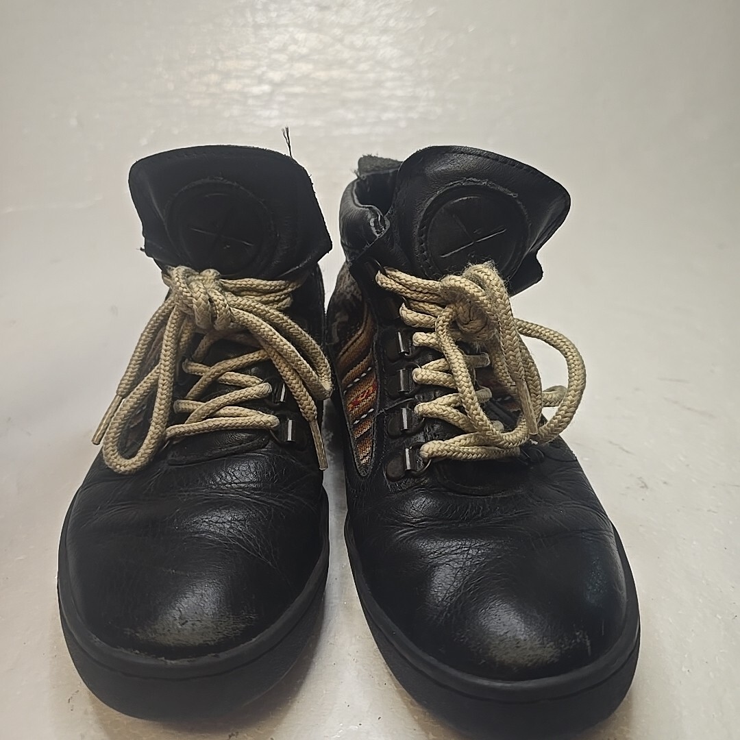 Inkkas Leather Black Leather Ankle Boot Shoes Men’s 5 /Women’s 7 Mexico Aztec