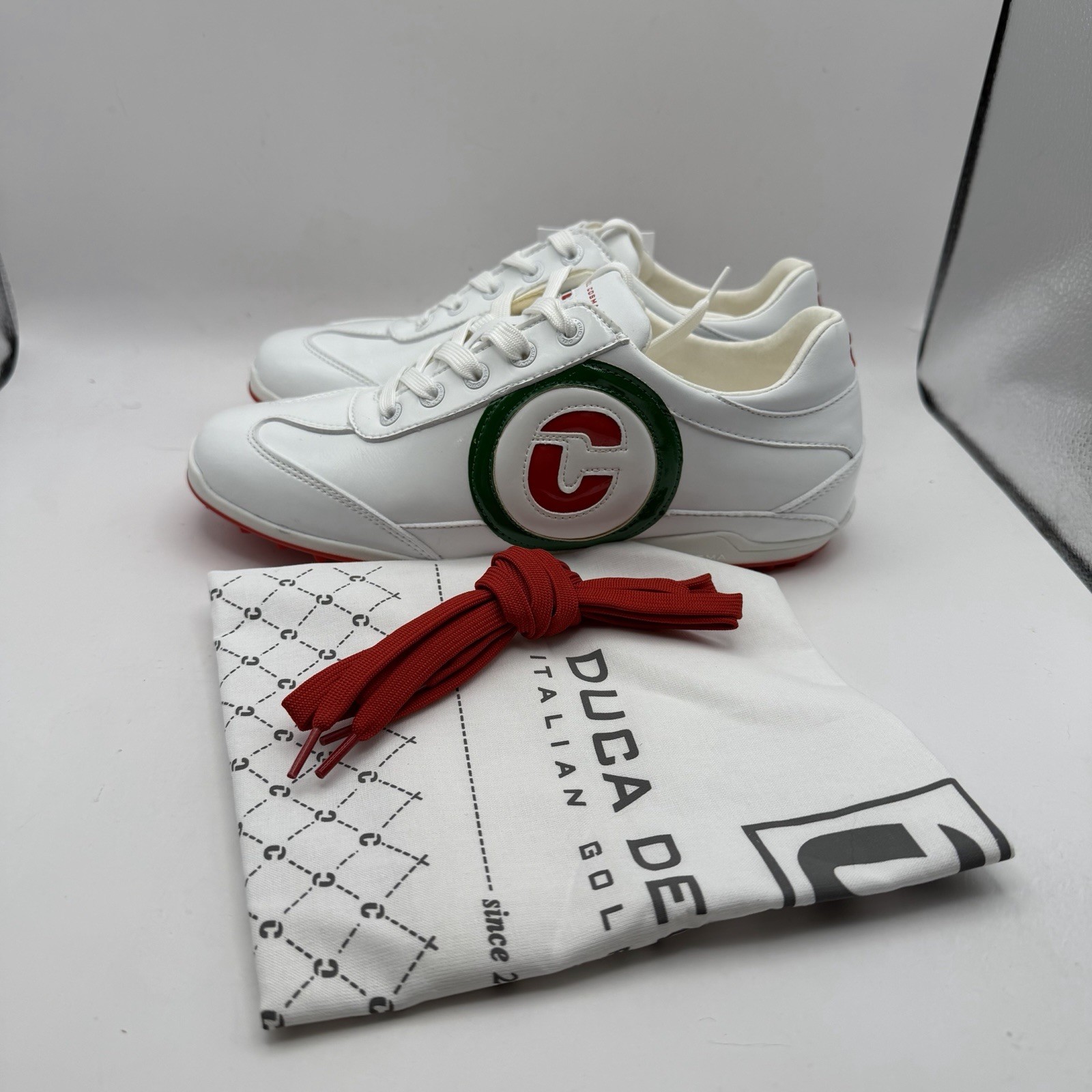 Diva Del Cosmo Women KUBANANEO WHITE/GREEN/RED spikeless waterproof golf shoes