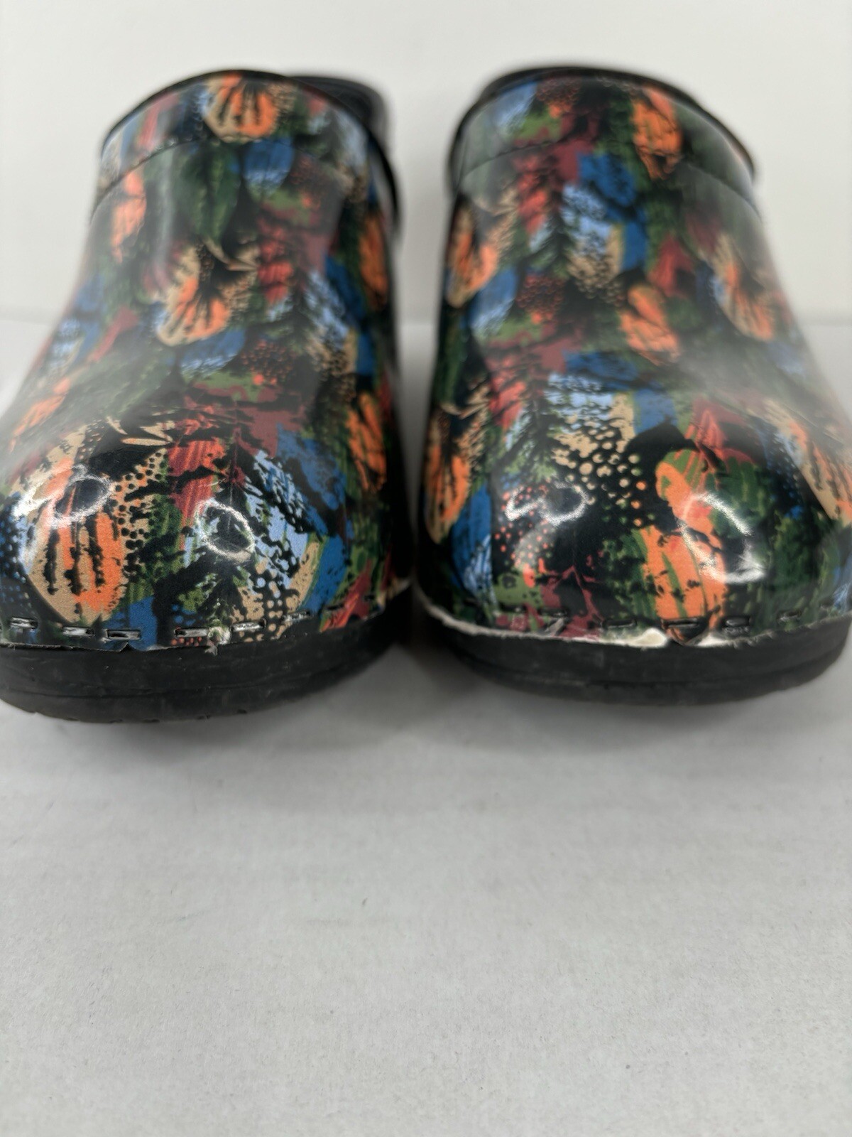Bjork Swedish Comfort Shoes Clogs Women’s Size 39-40 US 8.5-9 Water Colors Print