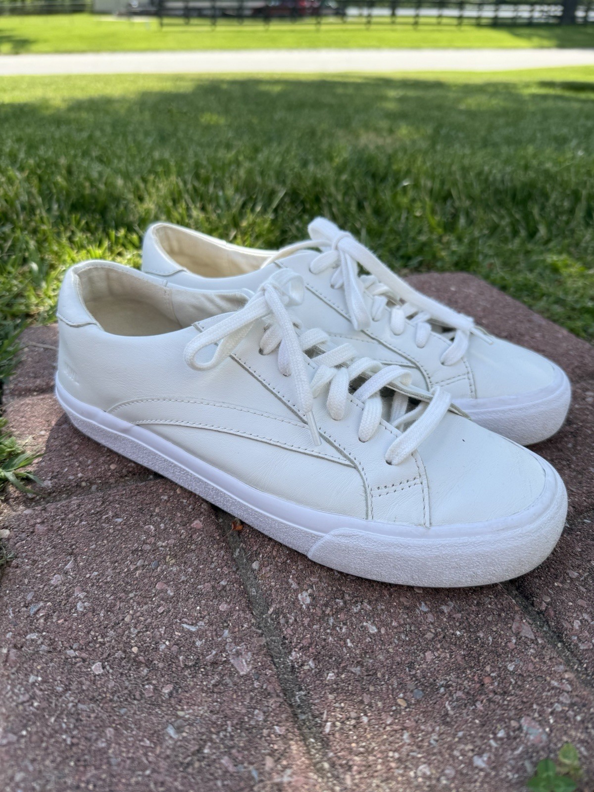 Madewell White Sidewalk Low Top 100% Leather Classic Streetwear Sneakers Size 8