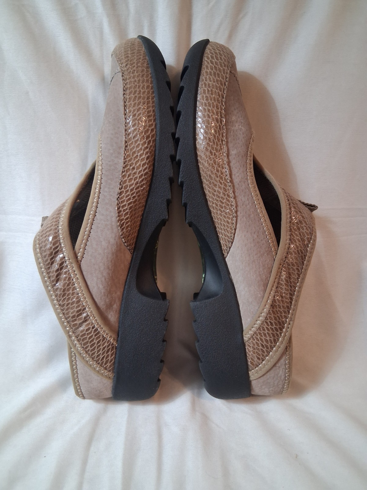 Sporto Katy Tan Suede & Snake Maryjane Mule Sz 8.5