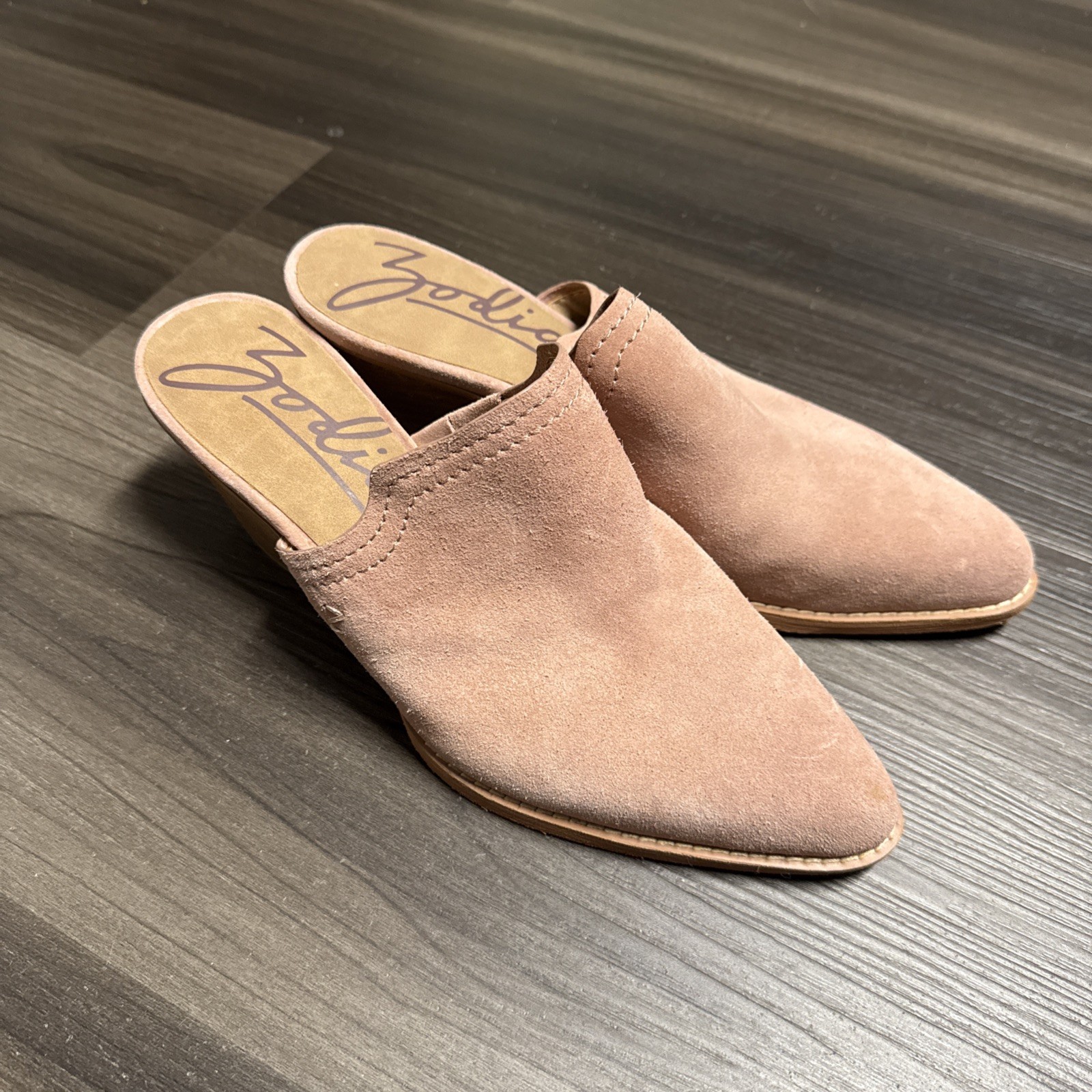 Zodiac Suede Leather ADA Slip-on Open Back Mules Pink Shoe Size 9 Cowboy Western