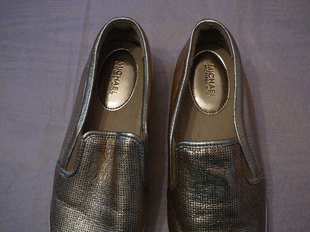 Michael Kors Women’s Leather Metallic Gold Spotted Slip On Shoes Sneakers-Sz 5M