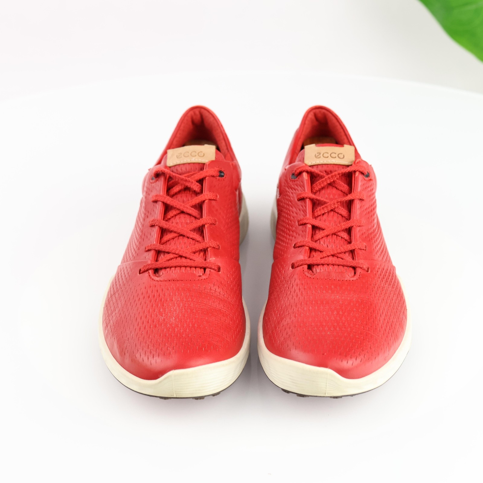 ECCO Womens S-Lite Golf Shoe Size 41 10 Waterproof Red Leather Spikeless Sneaker
