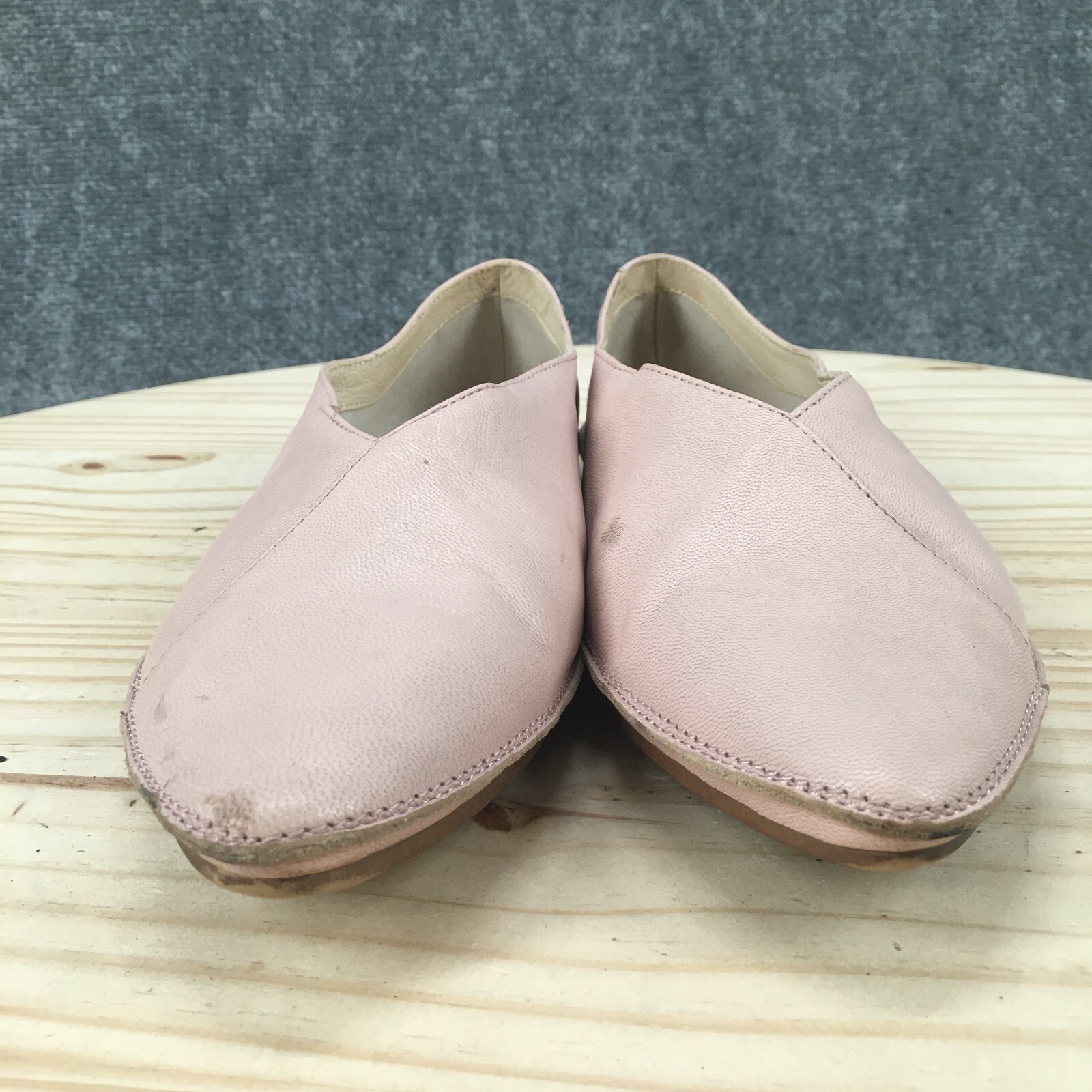 Vagabond Shoemakers Shoes Womens 38 Almond Toe Flats Casual Pink Leather Slip On