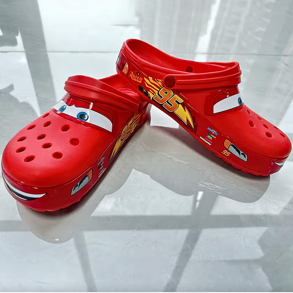 NEW Lightning McQueen Crocs Shoes Slides Size 4 5 6 7 8 9 10 11 12 13 Women Men