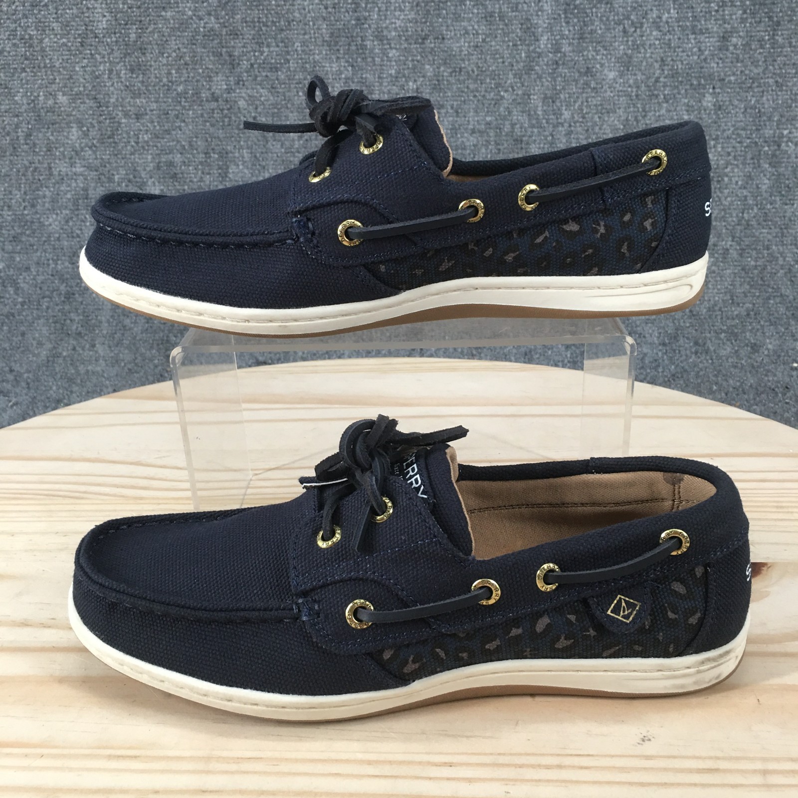 Sperry Top Sider Koifish Boat Shoes Womens 8 Lace Up Casual Canvas Blue STS87082