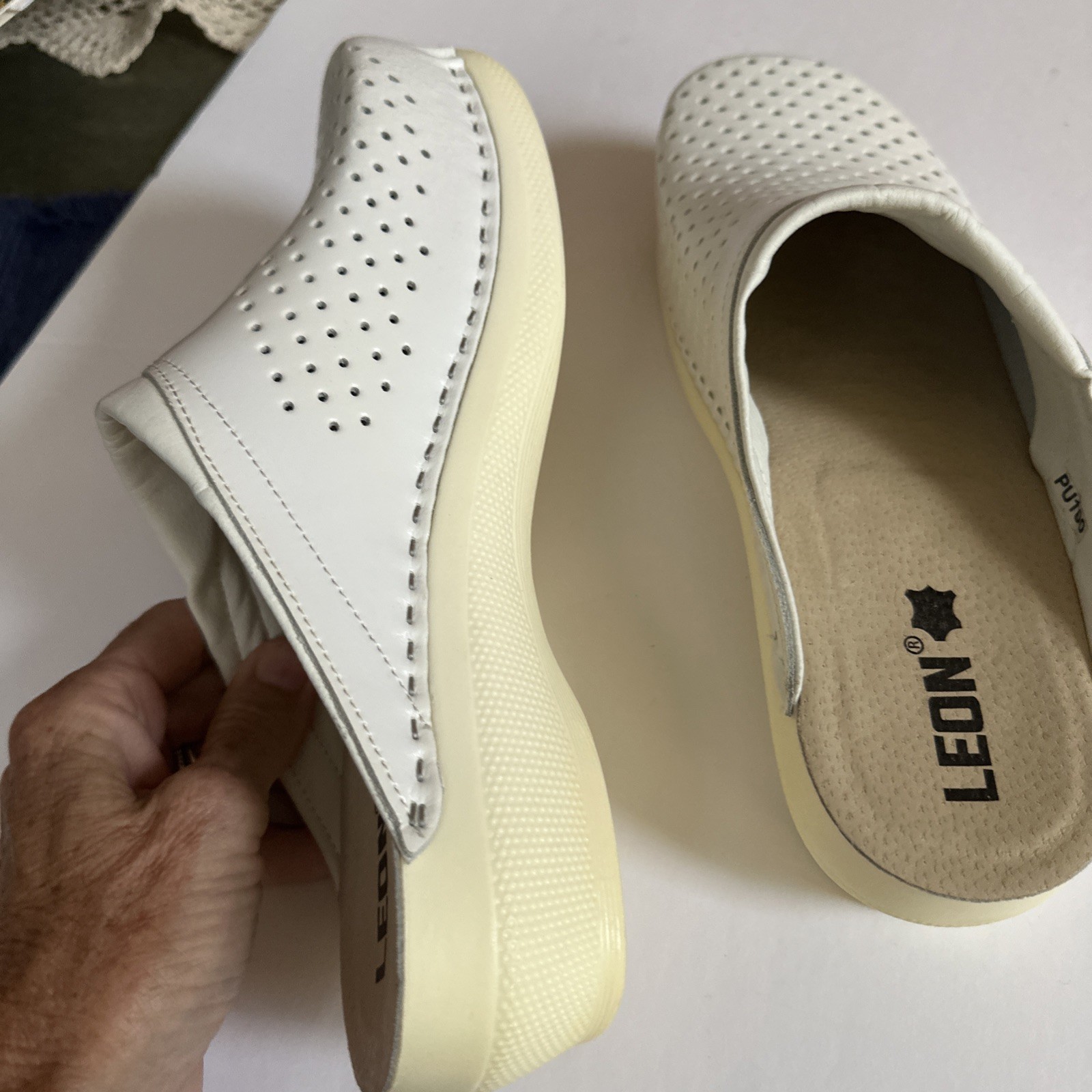 LEON PU100 Unisex Anatomic Shoe Clogs Leather Comfort Medical Anti-Slip Sz 41