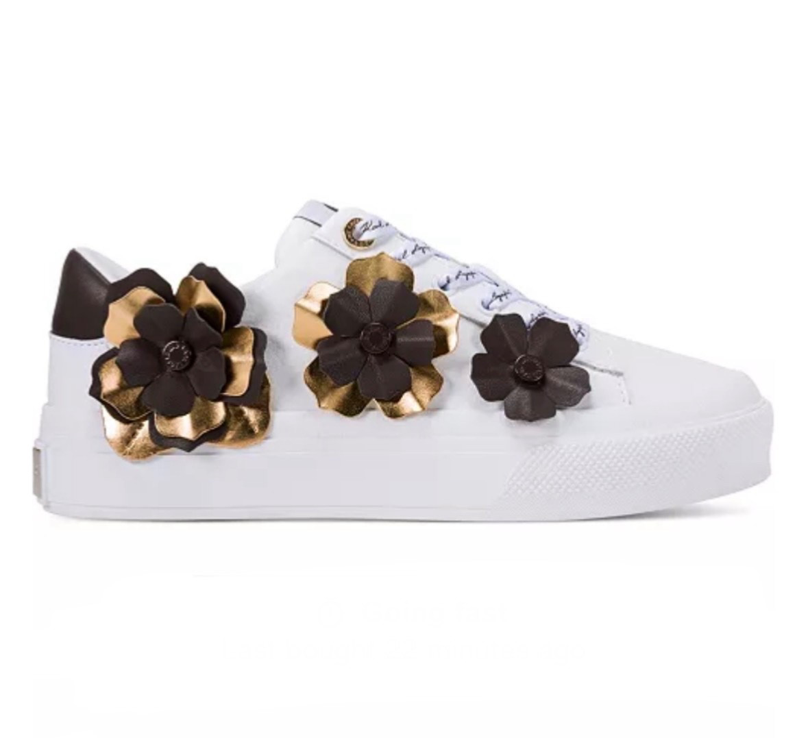 KARL LAGERFELD PARIS Women’s Georgia Lace-Up Embellished Sneakers New in a box