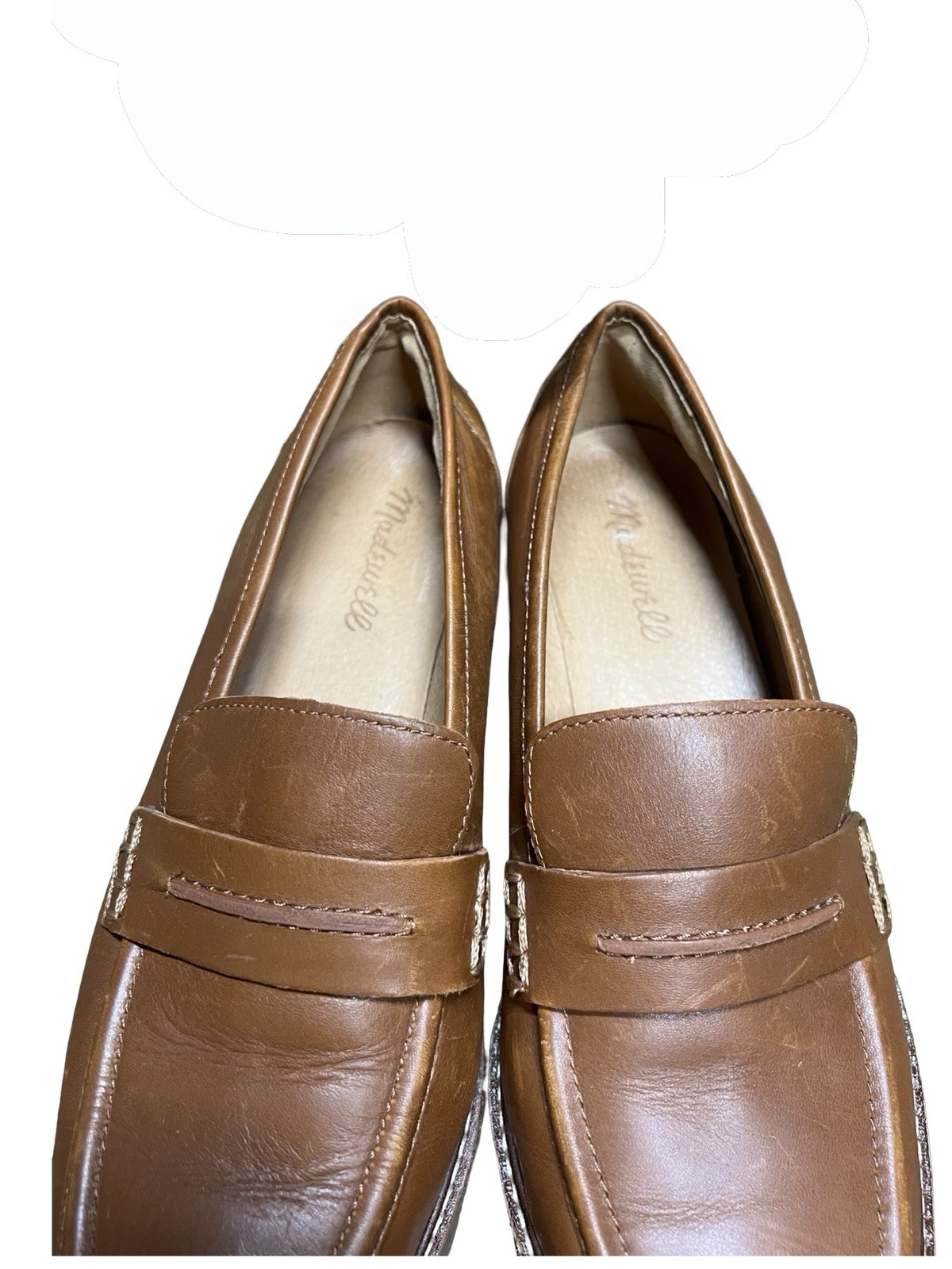 MADEWELL Corinne Lugsole Loafers English Saddle Brown Leather Chunky 90s Sz 9