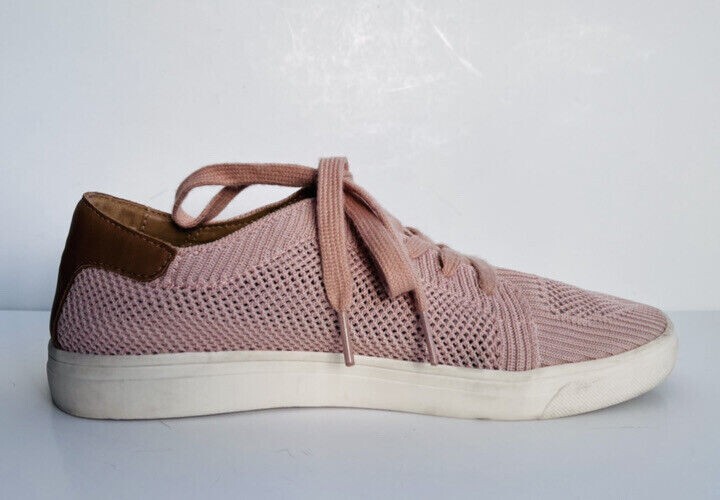 Women’s Lucky Brand LP- Luika Woven Tie Up Sneakers Pink/White Size 8.5 Mesh