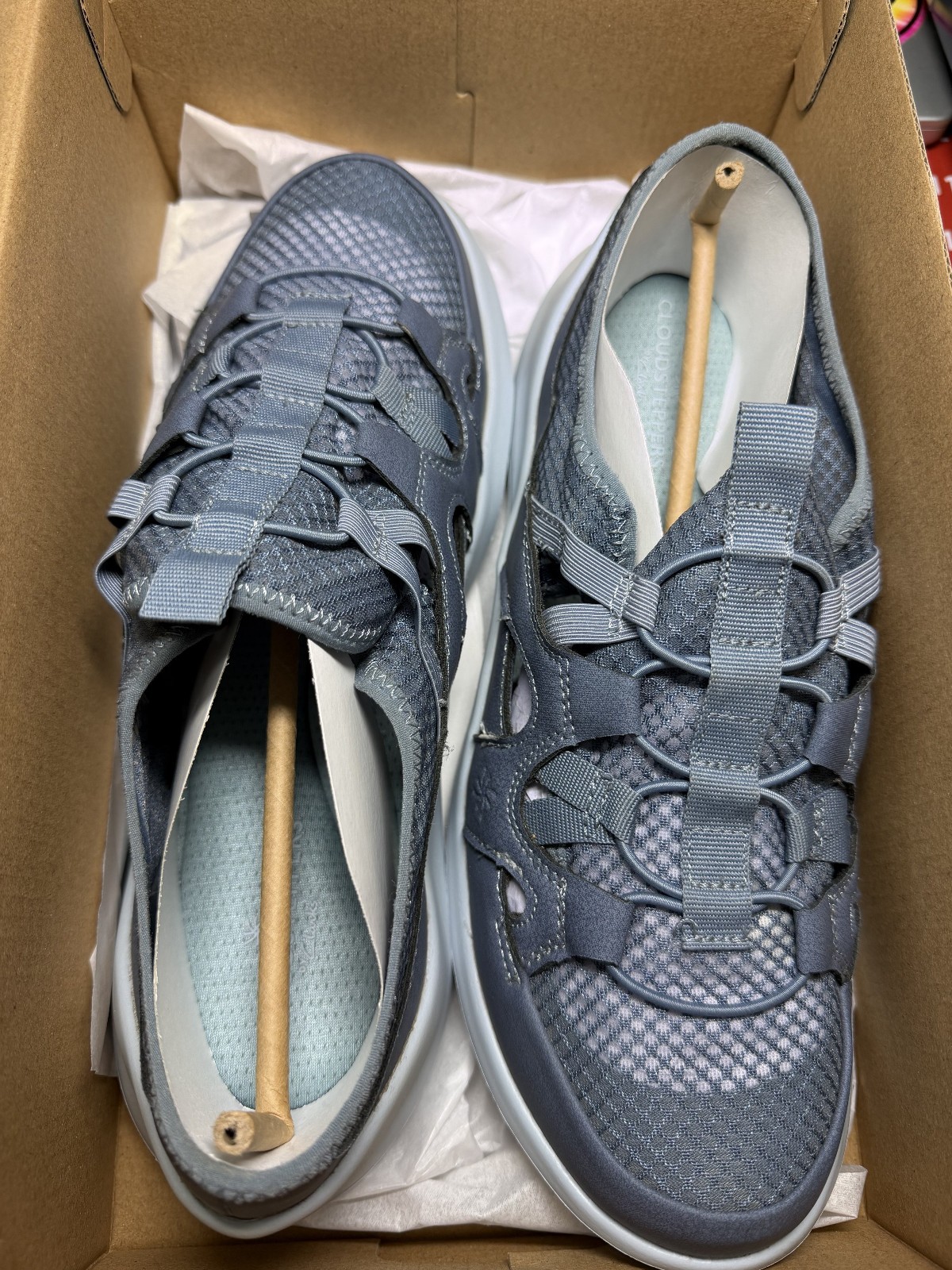 Cloudsteppers by Clarks, womens size 10 wide, blue grey, Solevana Step