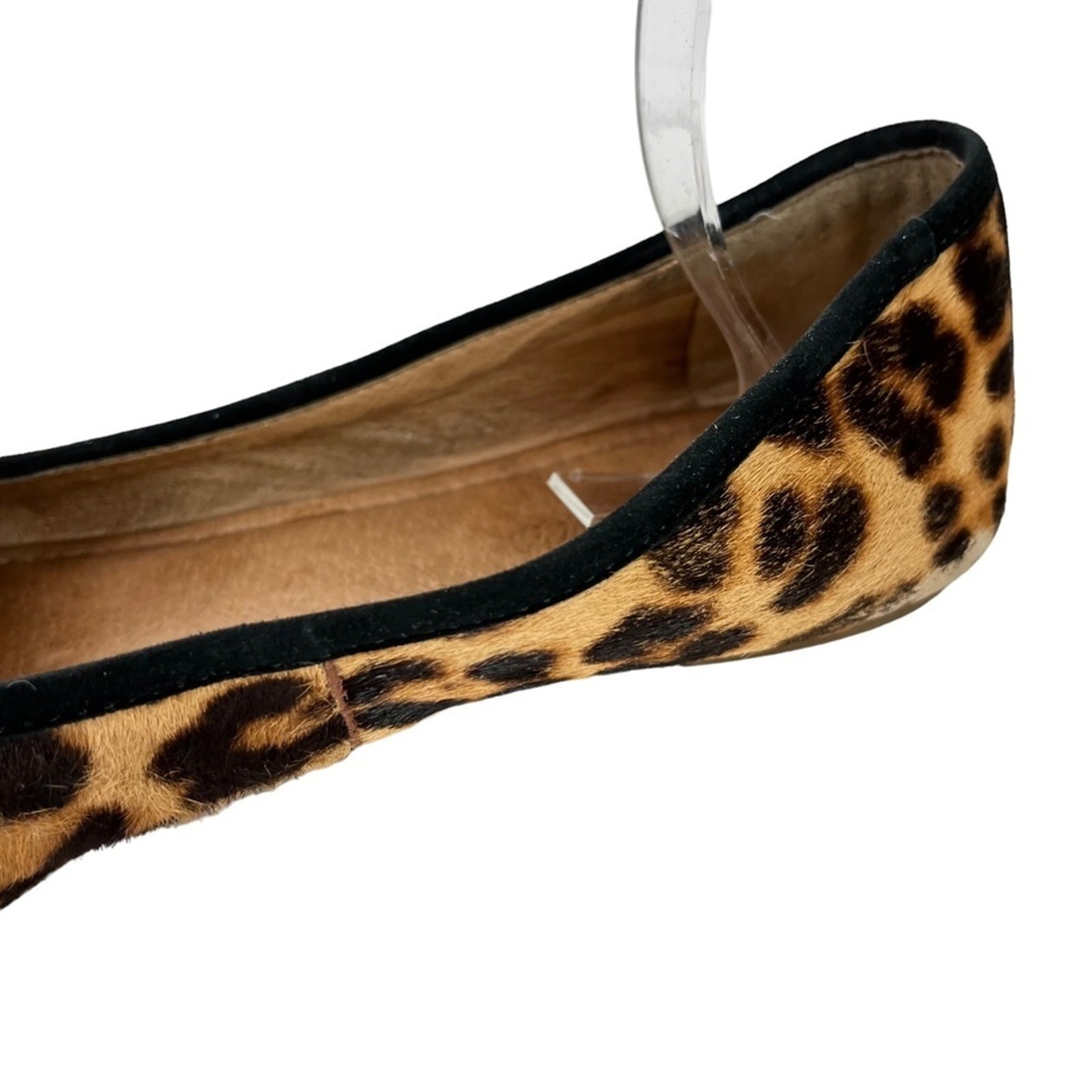 MADEWELL Pony Calf Hair Fur Leopard Print Genuine Leather Flats Shoes Loafer 9.5
