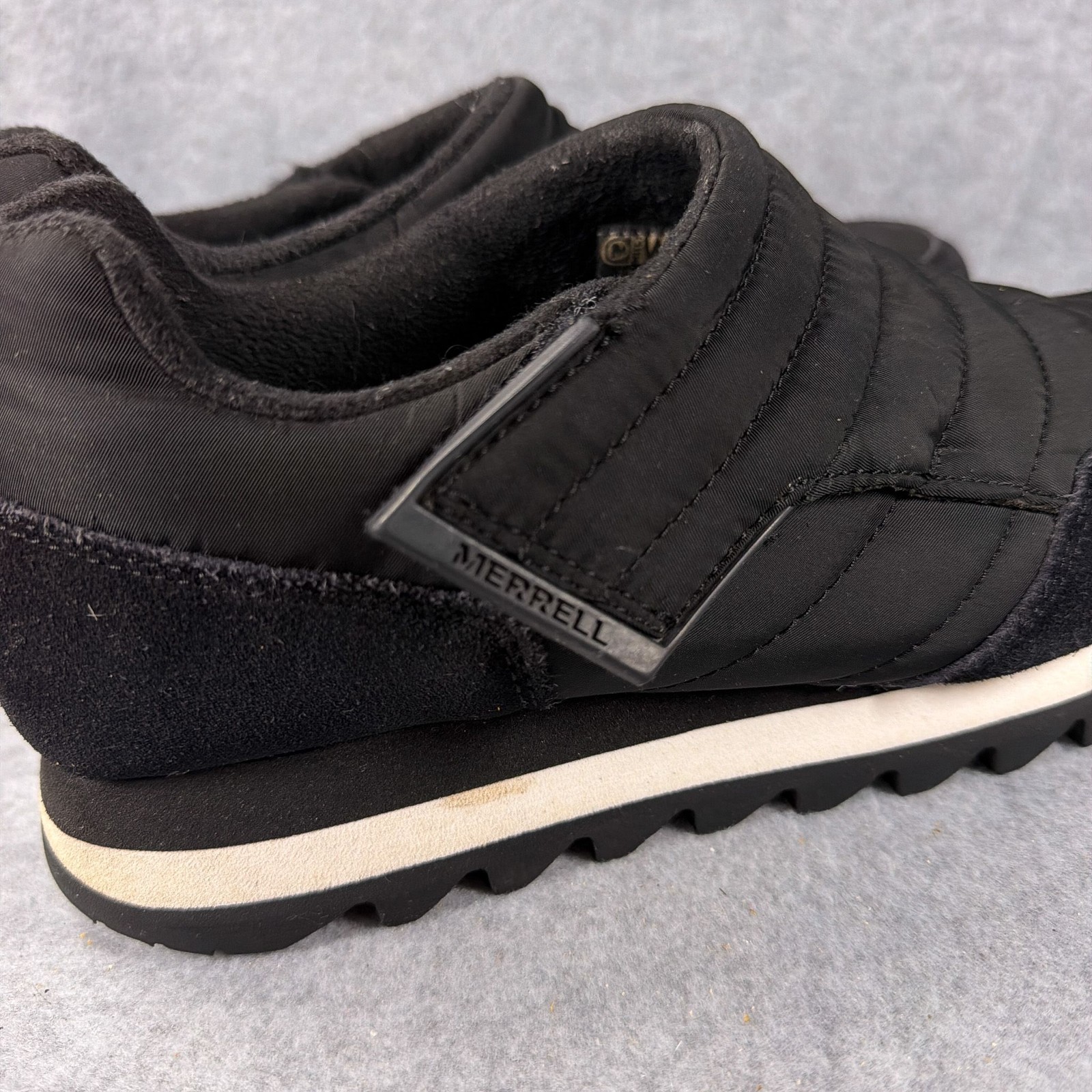 Merrell Alpine Moc Strap Polar Slip On Shoes Womens 9 Black Quilted Insulated