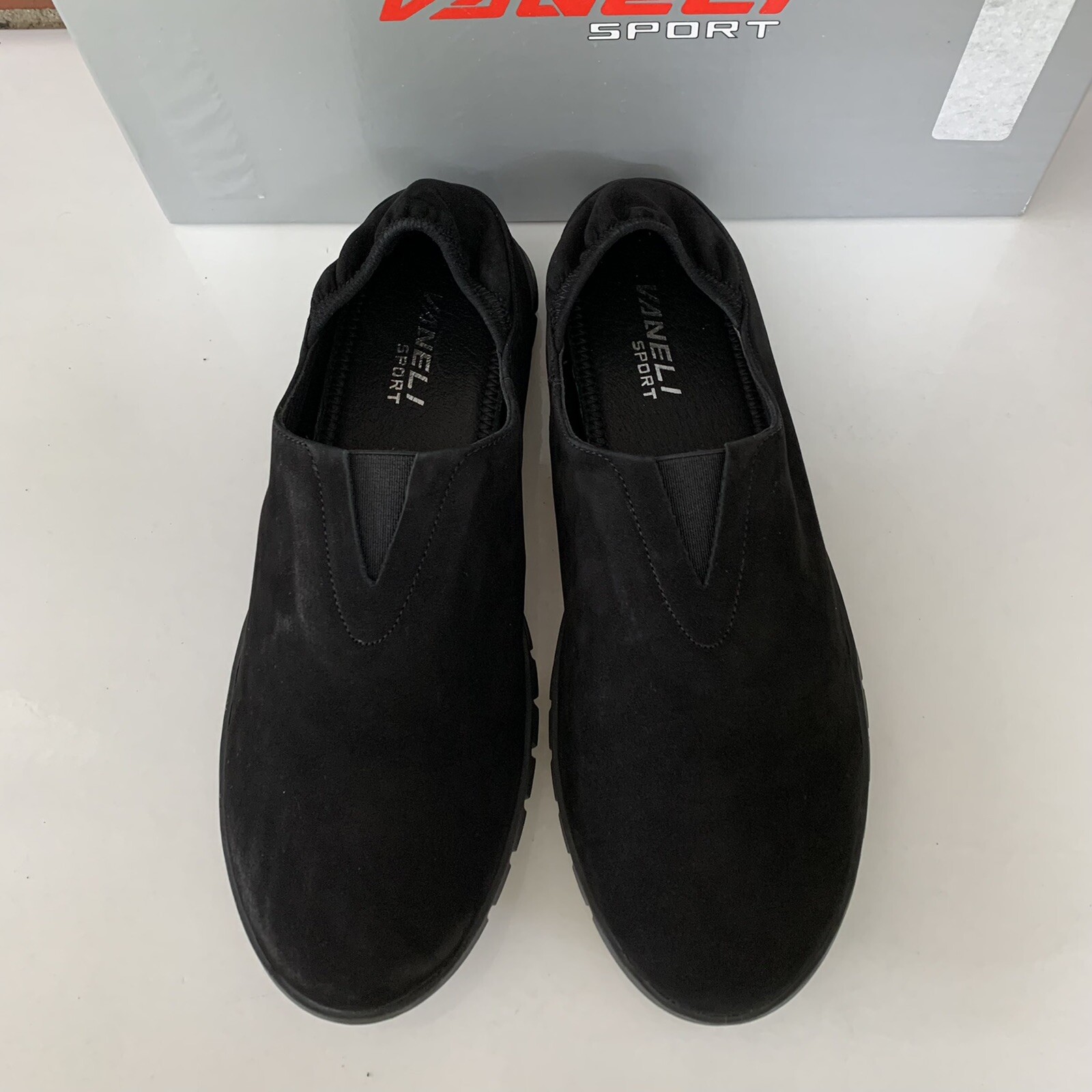 Vaneli Women’s Kimi Black Leather Slip On Flats Loafers US 8.5 N Narrow Width
