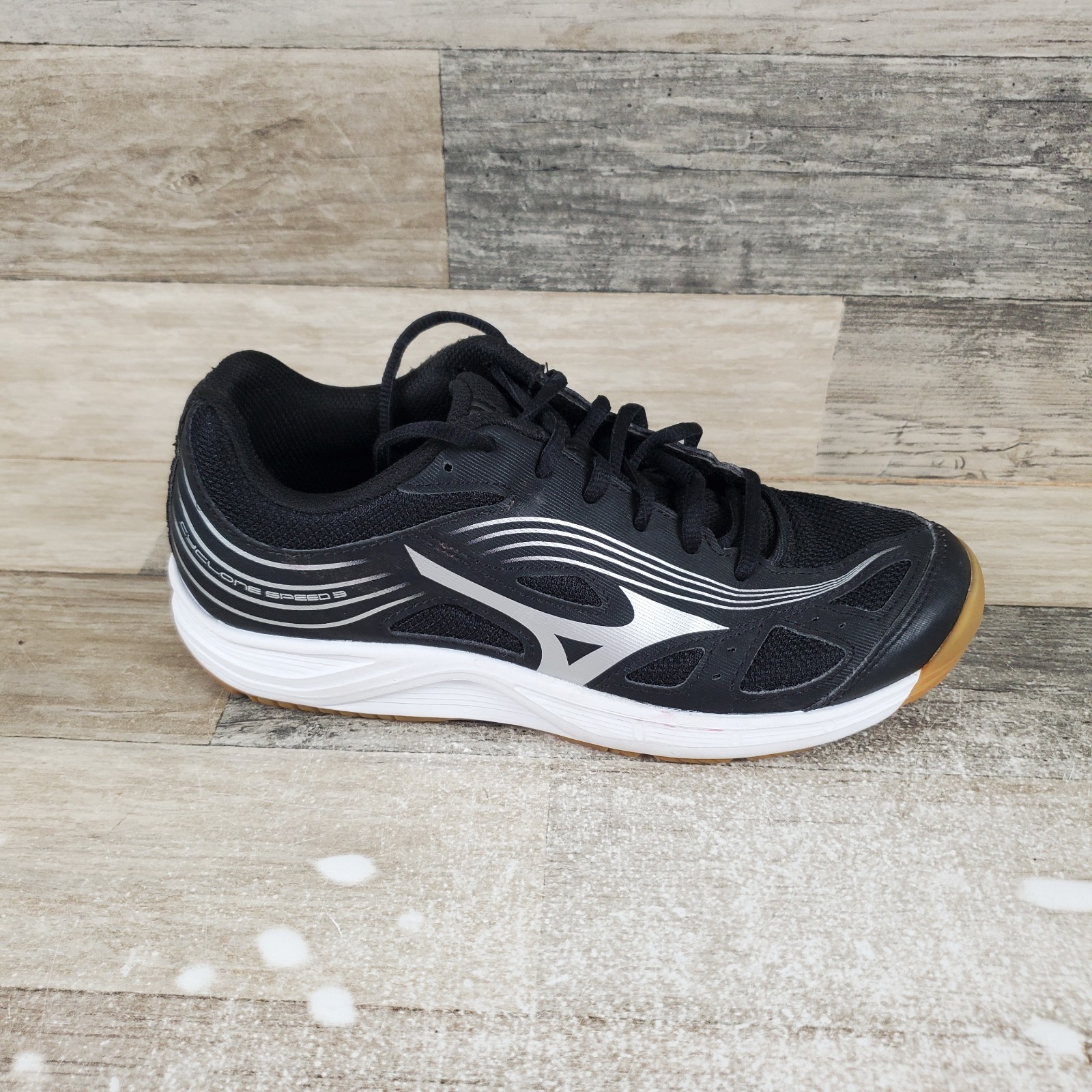 Mizuno Cyclone Speed ​​3 Womens Shoes 8 Black Lace-Up Round Toe Low Top Sneakers
