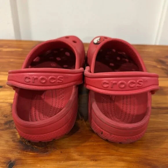 Crocs Classic Red Clogs with Jibbitz Rose Flash Pokemon Captain America M5 W7