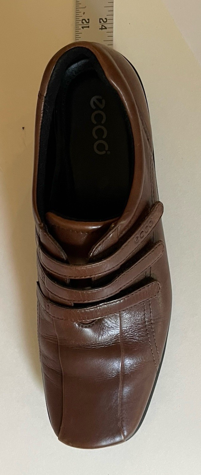 Ecco Casual Wedge Loafers Women EU 40/ 9-9.5 US Brown Leather Walking Shoes