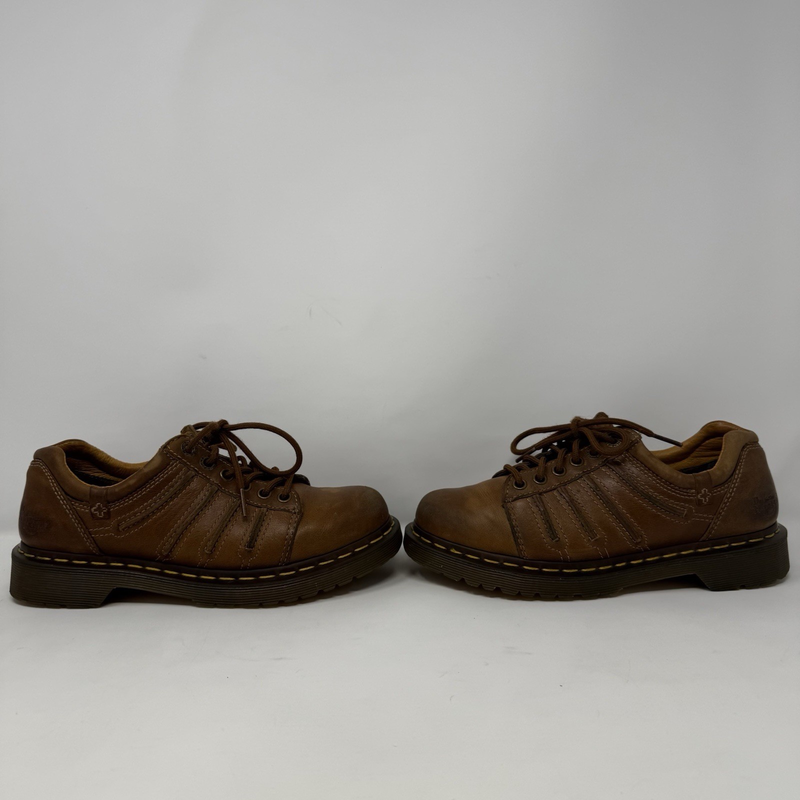 Y2K Dr Martens Chunky Oxford Shoes Brown Leather 12037 Womens Size US 7 UK 5