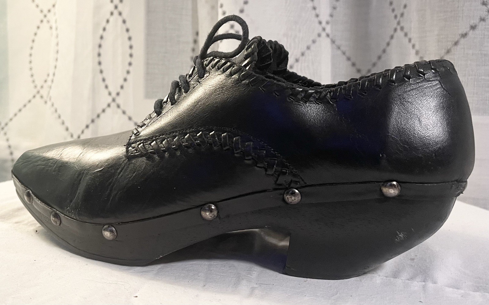 Pina Colada Size 10 Leather Wood Western Boho Studded Clogs Made in Spain