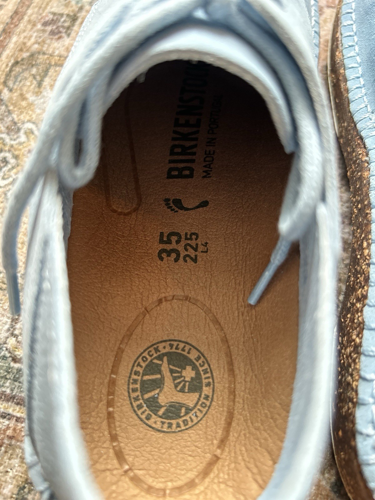 Birkenstock Gary Suede Leather Shoe Women’s EU 35 US 4 Sly Blue Narrow Fit NWB