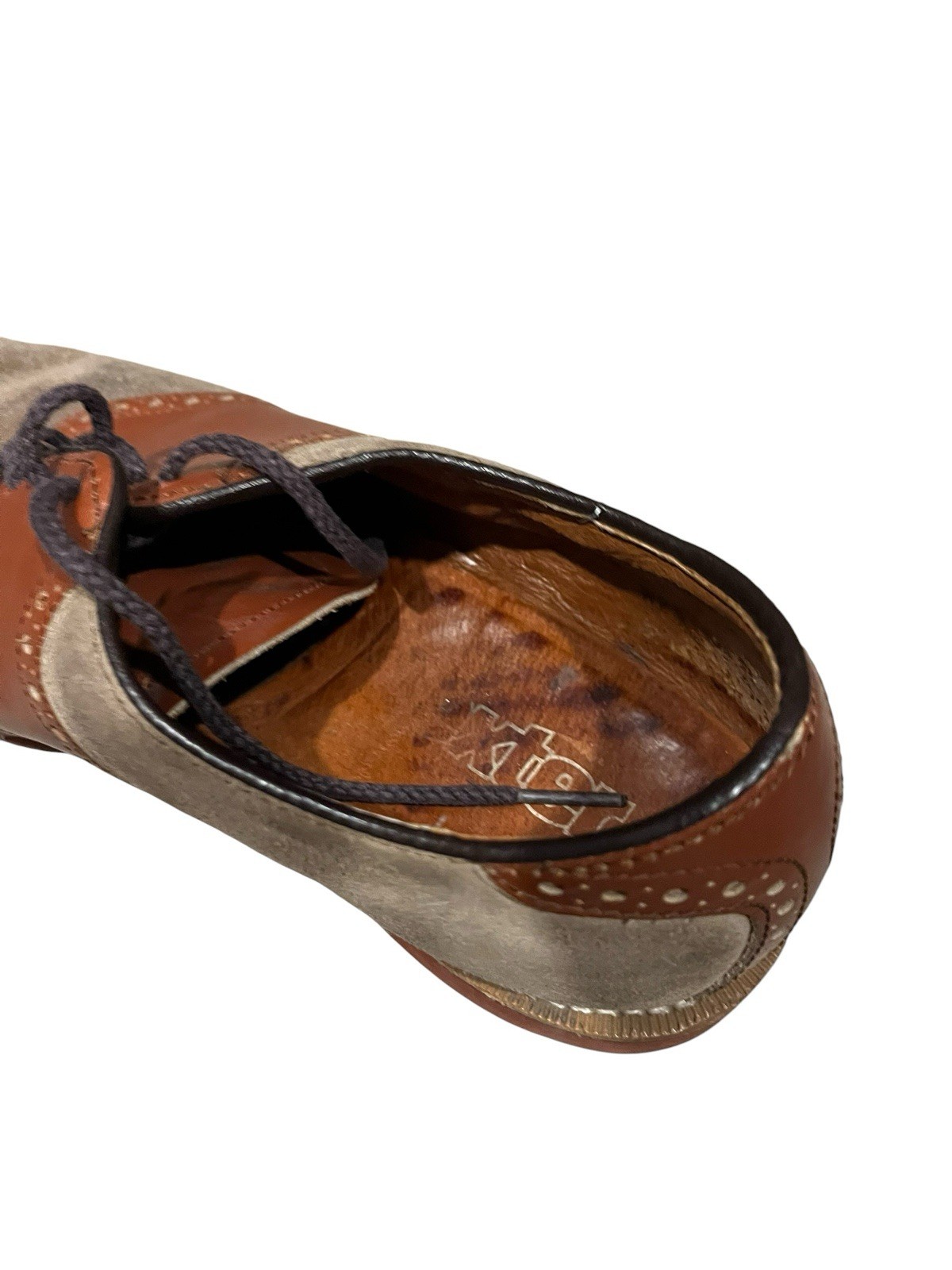 Vintage Dexter Saddle Oxford Shoes Brown Tan Leather Suede USA Womens 7.5W