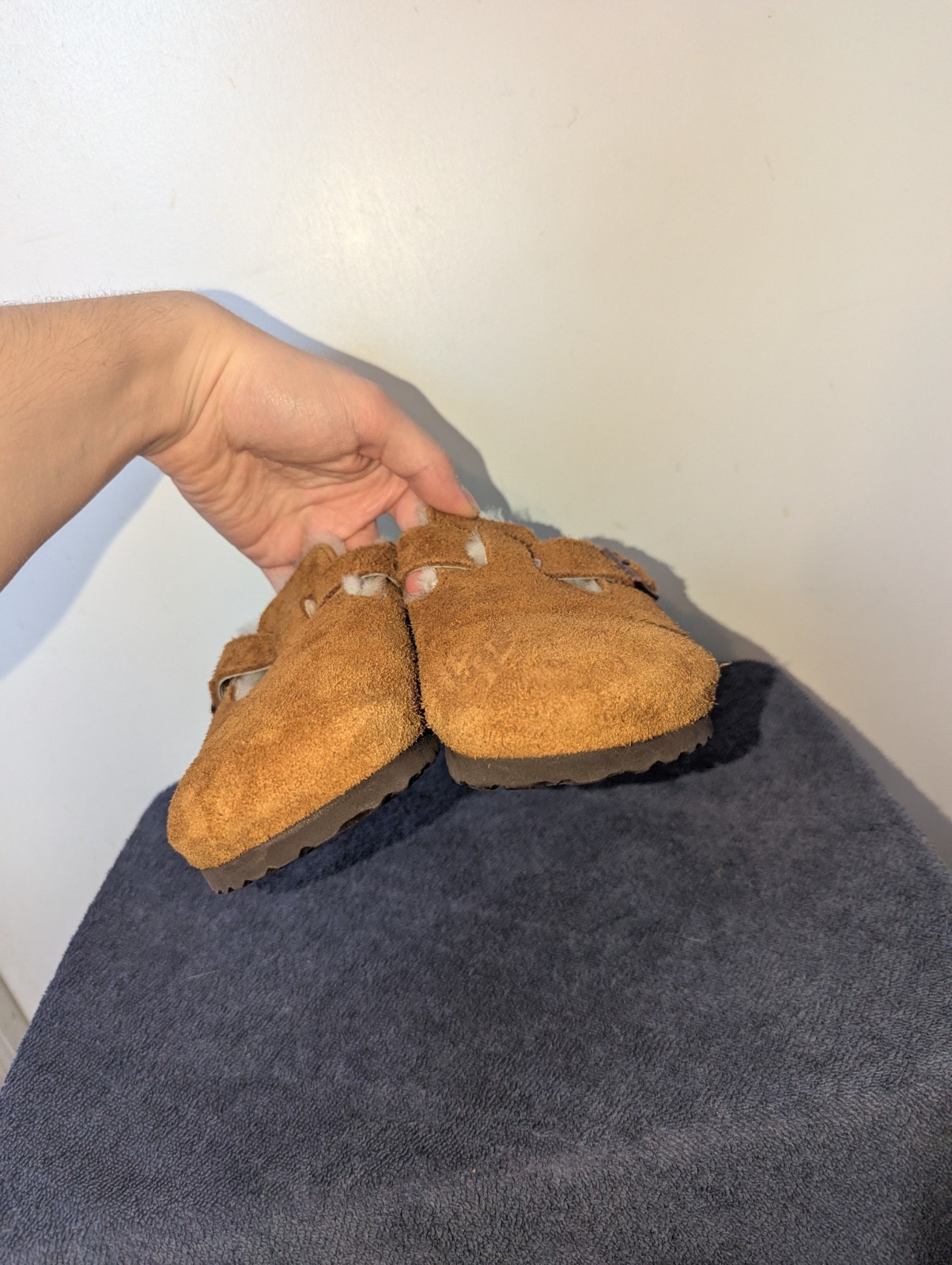 Birkenstock Boston Shearling Clogs Womens Size EU 39 US 8 Mink Suede Narrow