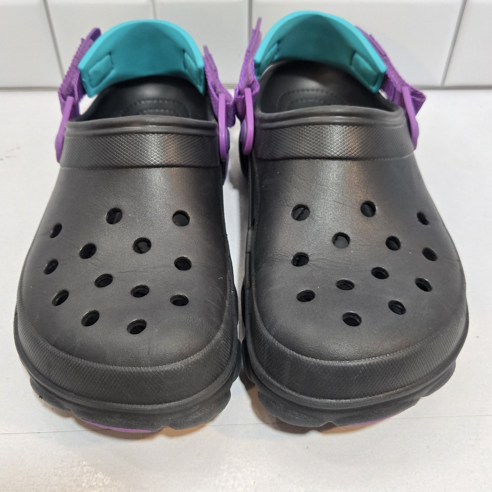 Crocs Classic All Terrain Mens 7 Womens 9 Blue Teal Purple Adjustable Chunky