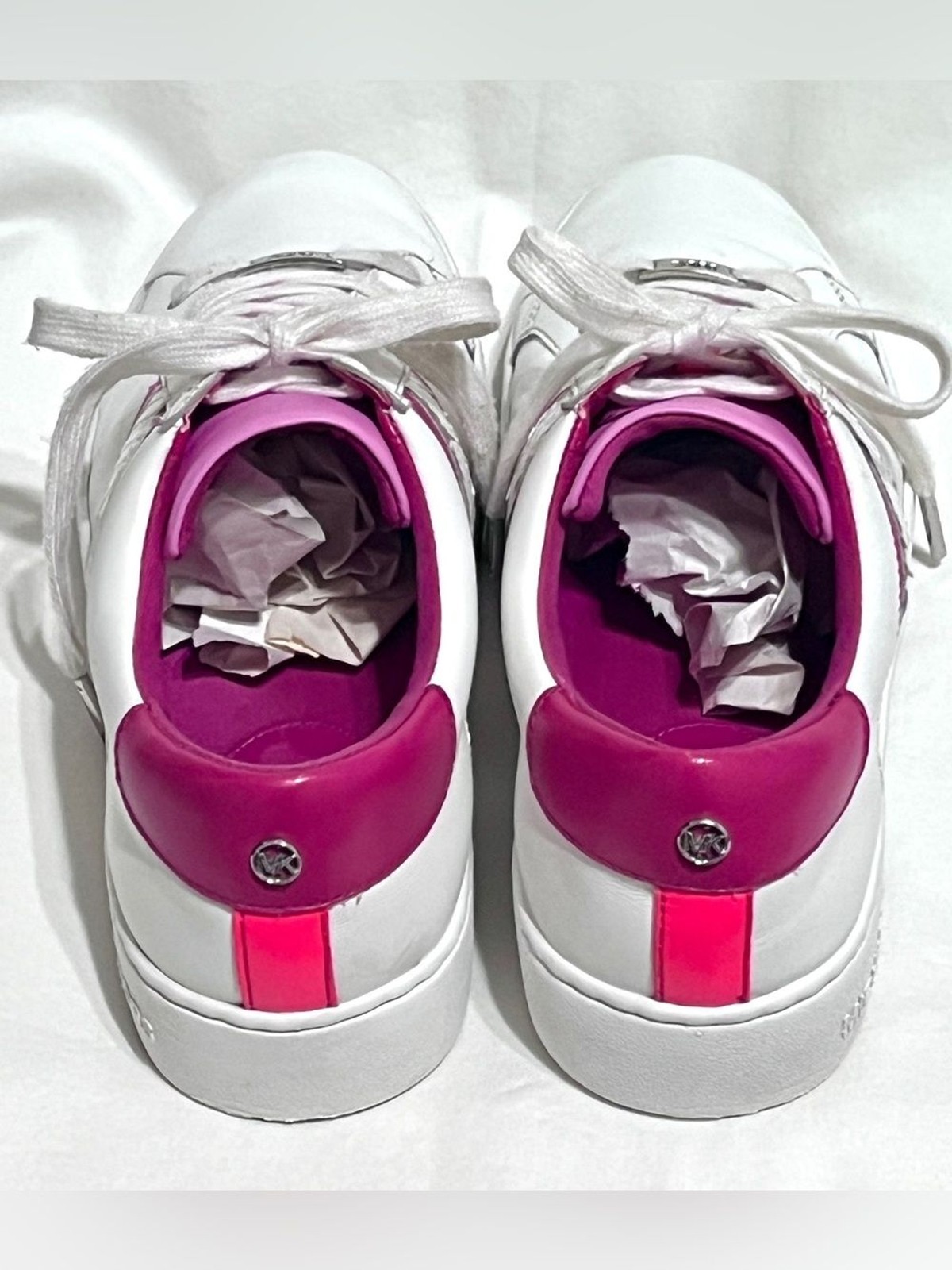 MICHAEL Michael Kors Irving Stripe Lace Up Sneakers White Pink