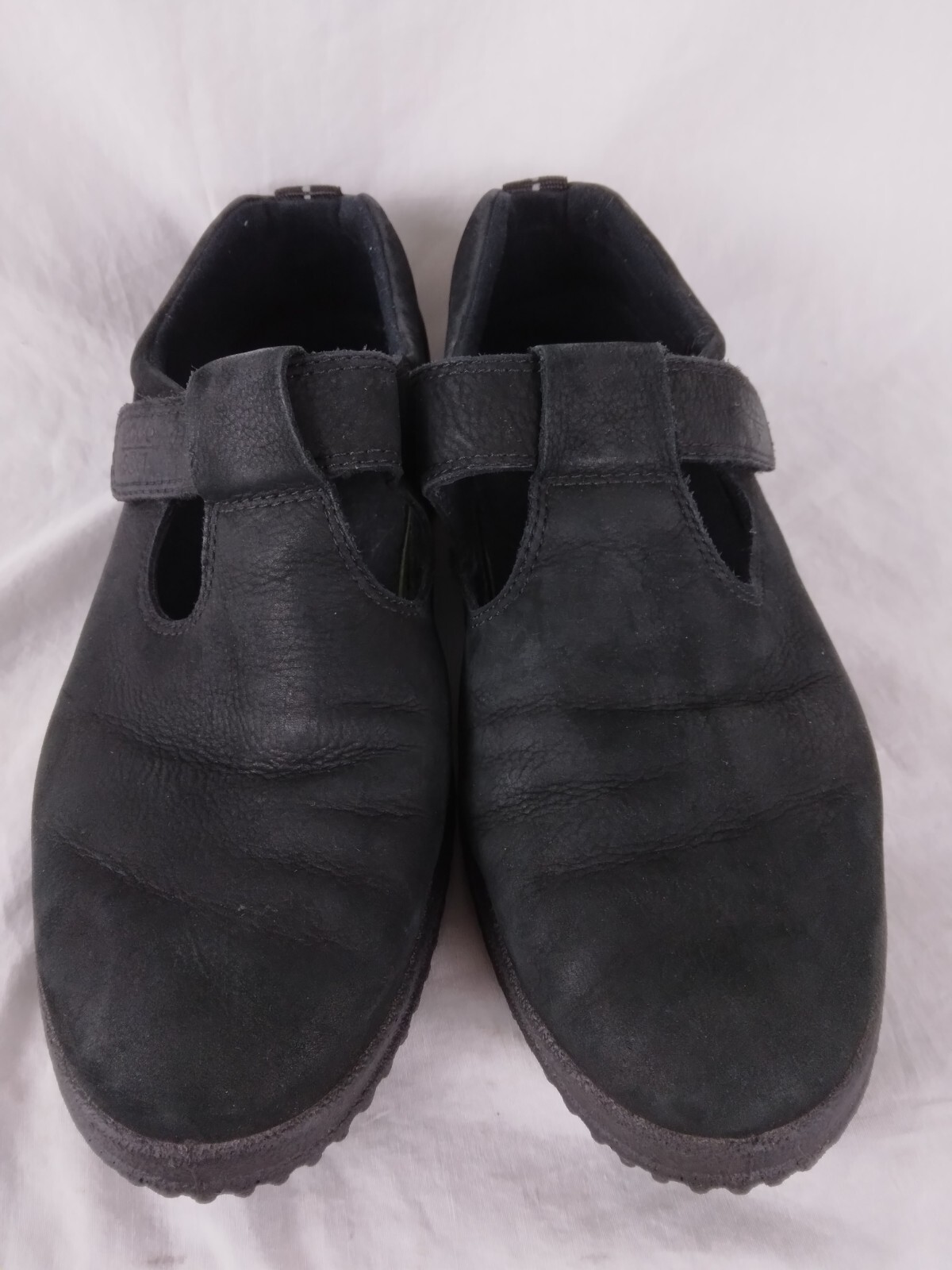 Ecco Soft Shoes Mary Jane Suede Black Hook & Loop Womens Size 40 US 9 9.5