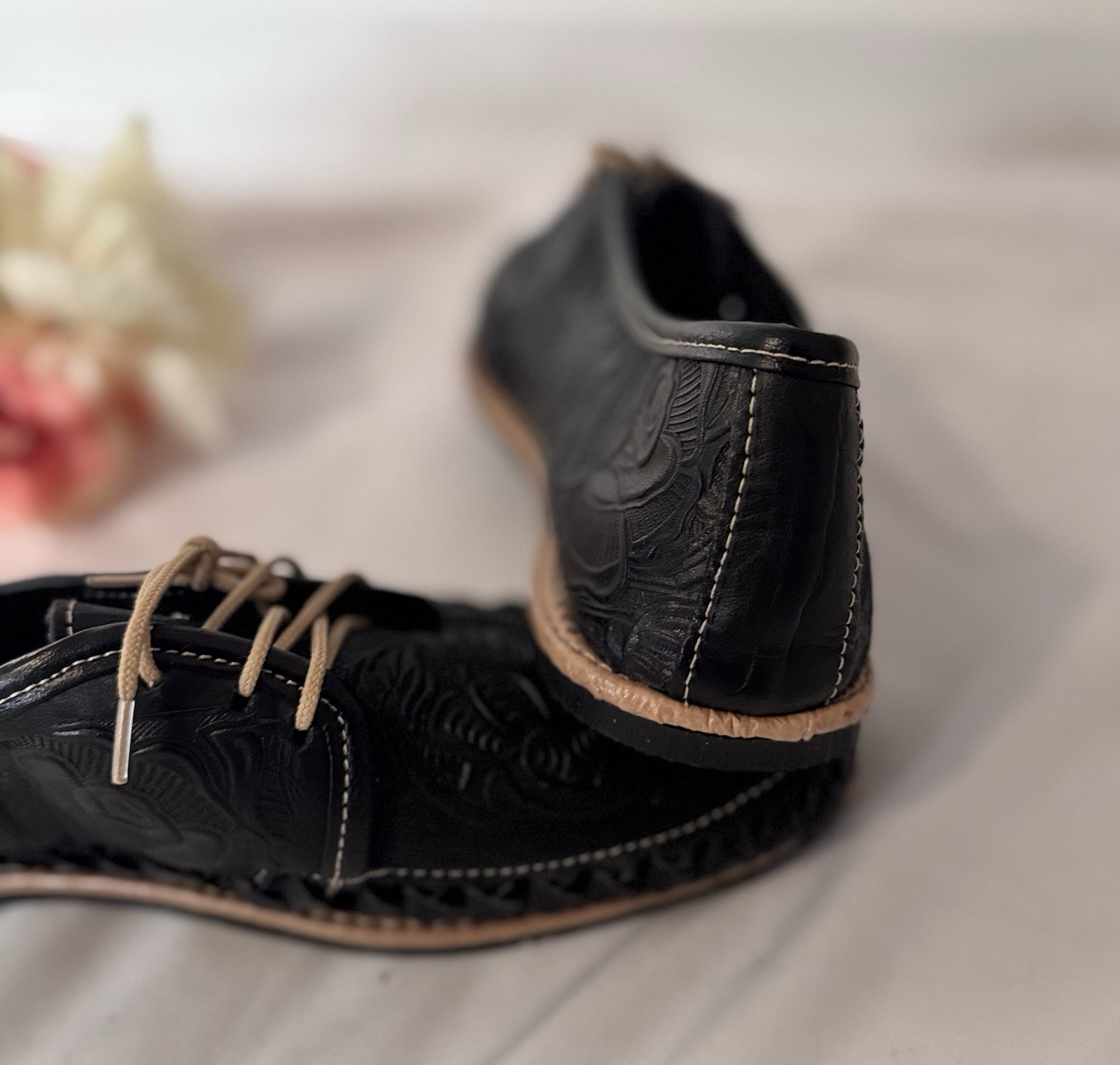 Artisanal Woman Shoes Pasitos Felices” 0 Leather Made In Mexico Size 9