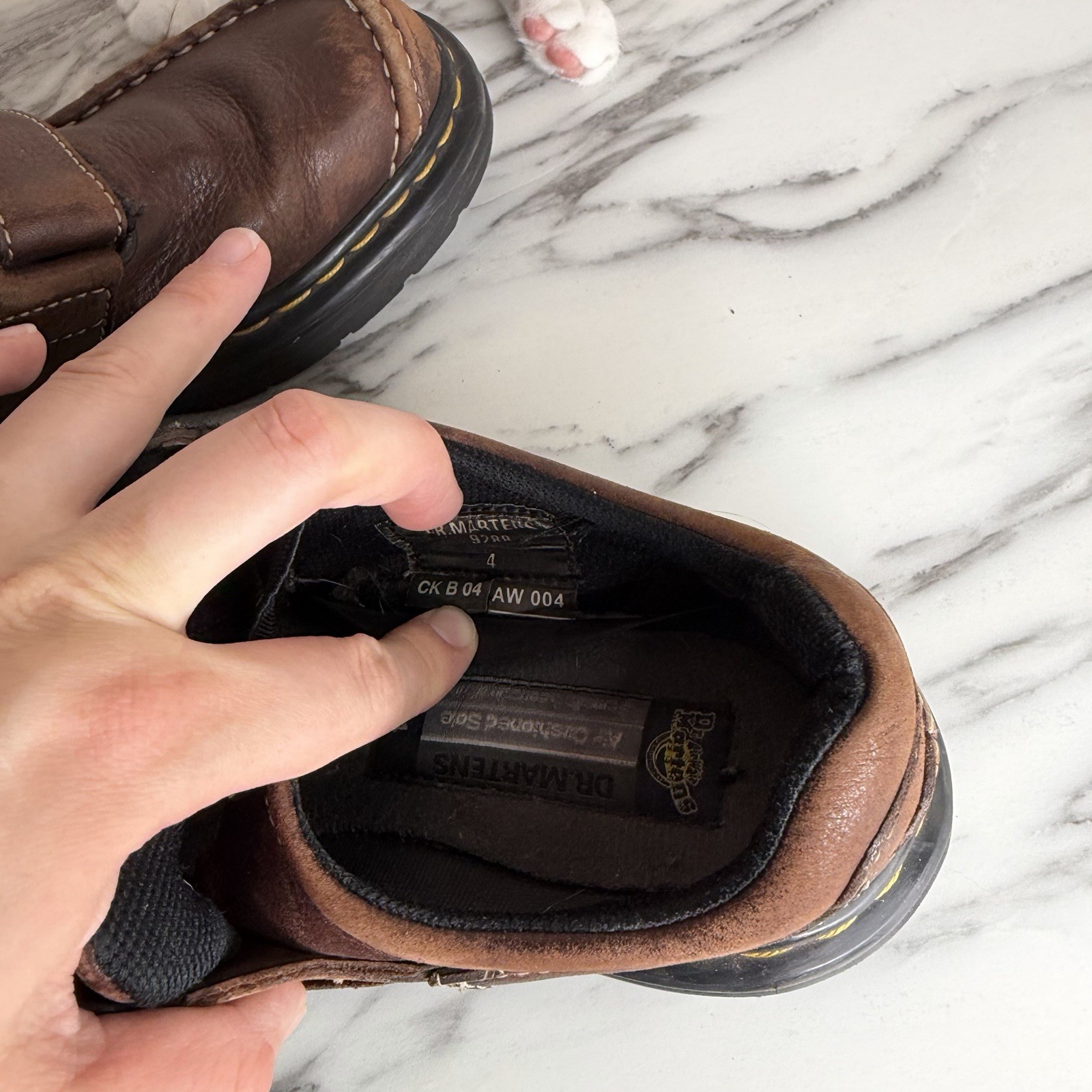 Dr. Martens 9288 UK4 Brown Leather Monk Strap Comfort Loafers Chunky VTG 90s Y2K