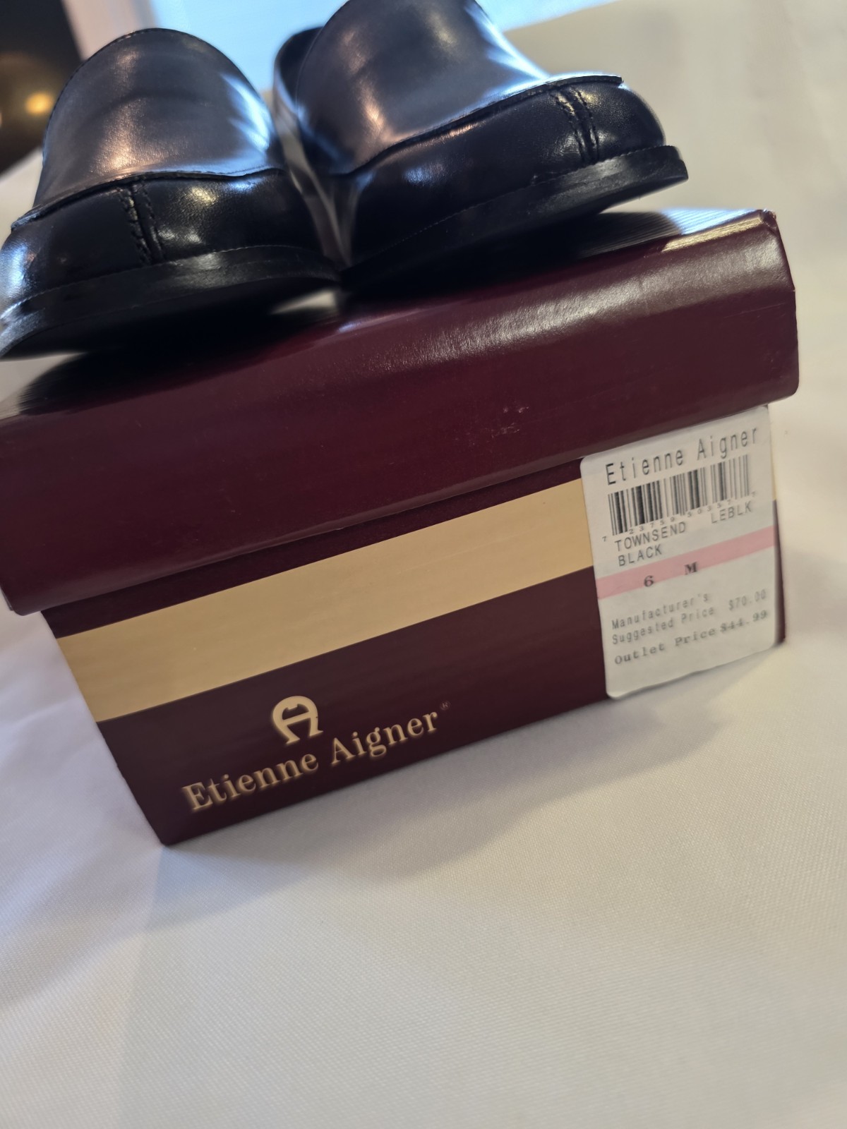 Vtg 90s Etienne Aigner Townsend Black Leather Block Heel Loafer 6 New With Box