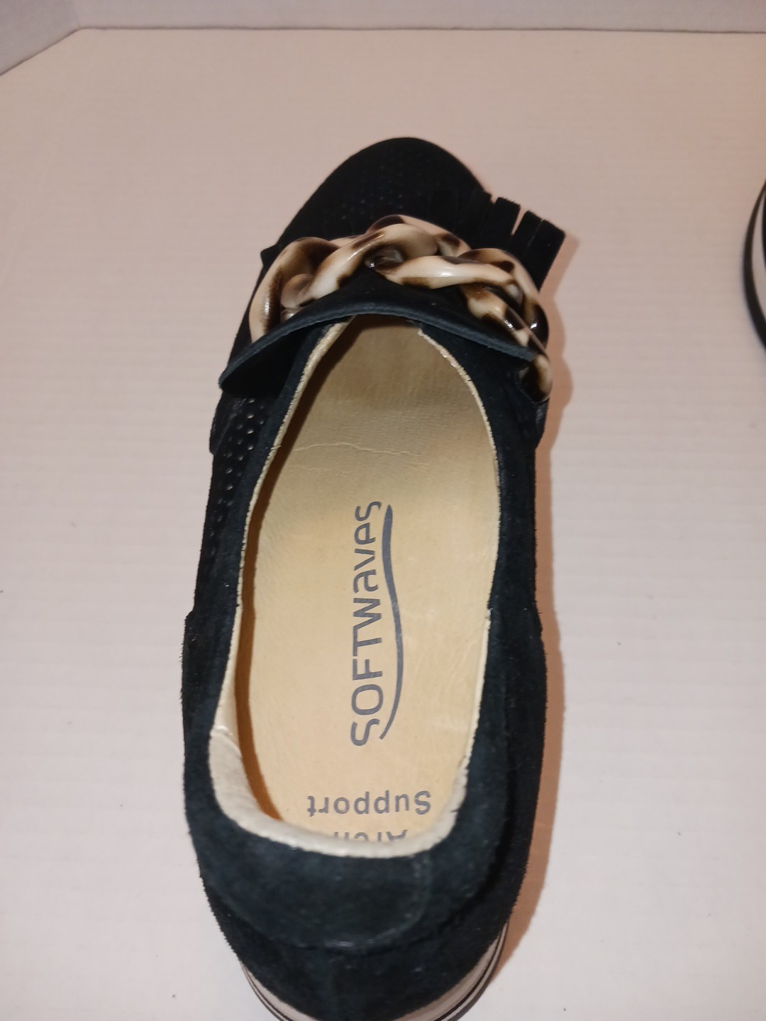 Softwaves Cadie 36 1/2 Women’s Sz 6 Shoes Black Arch Support Platform Sneakers