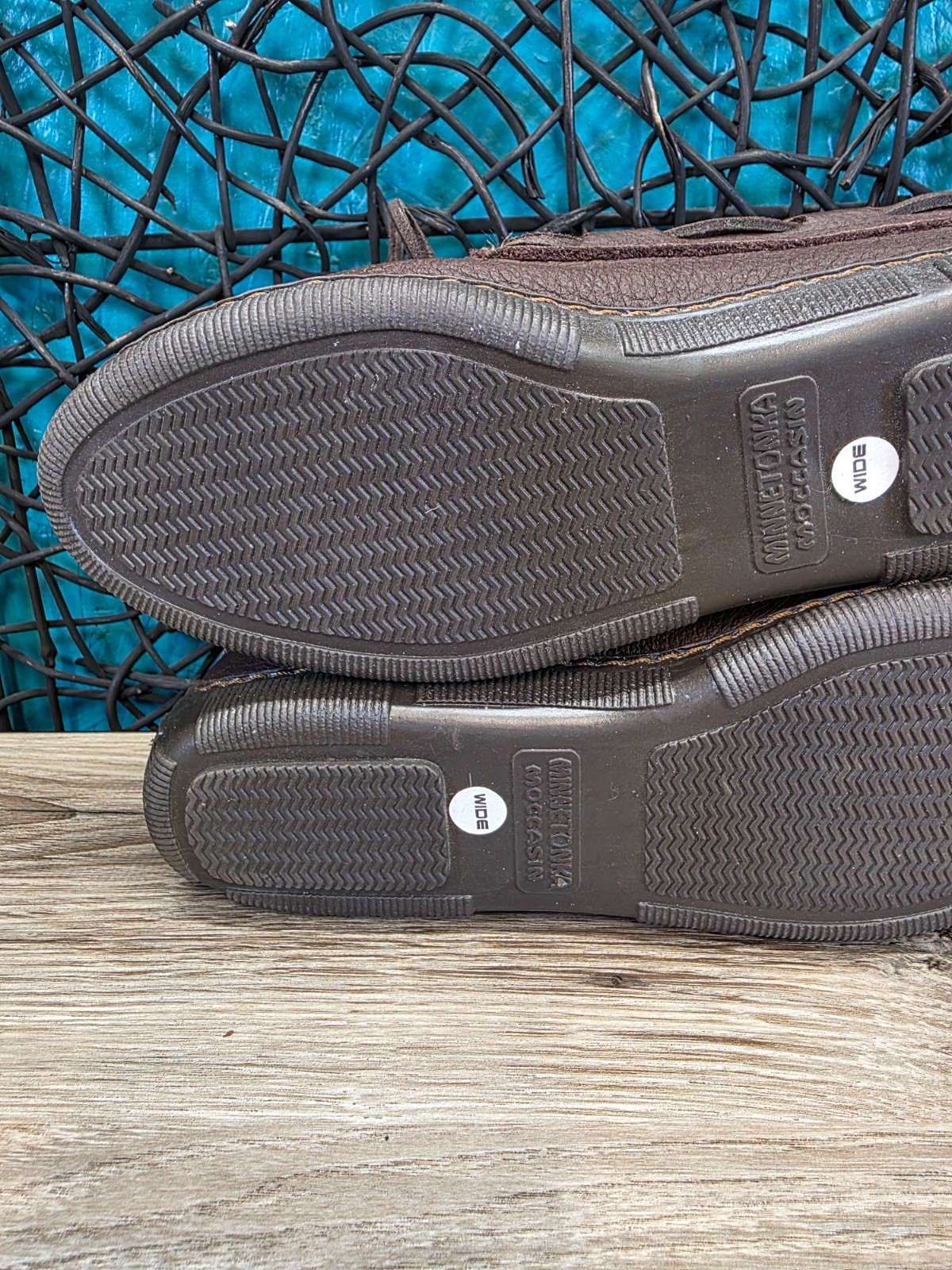 Minnetonka Classic 492W Moccasins Brown Moosehide Leather Slip On Women’s 7.5