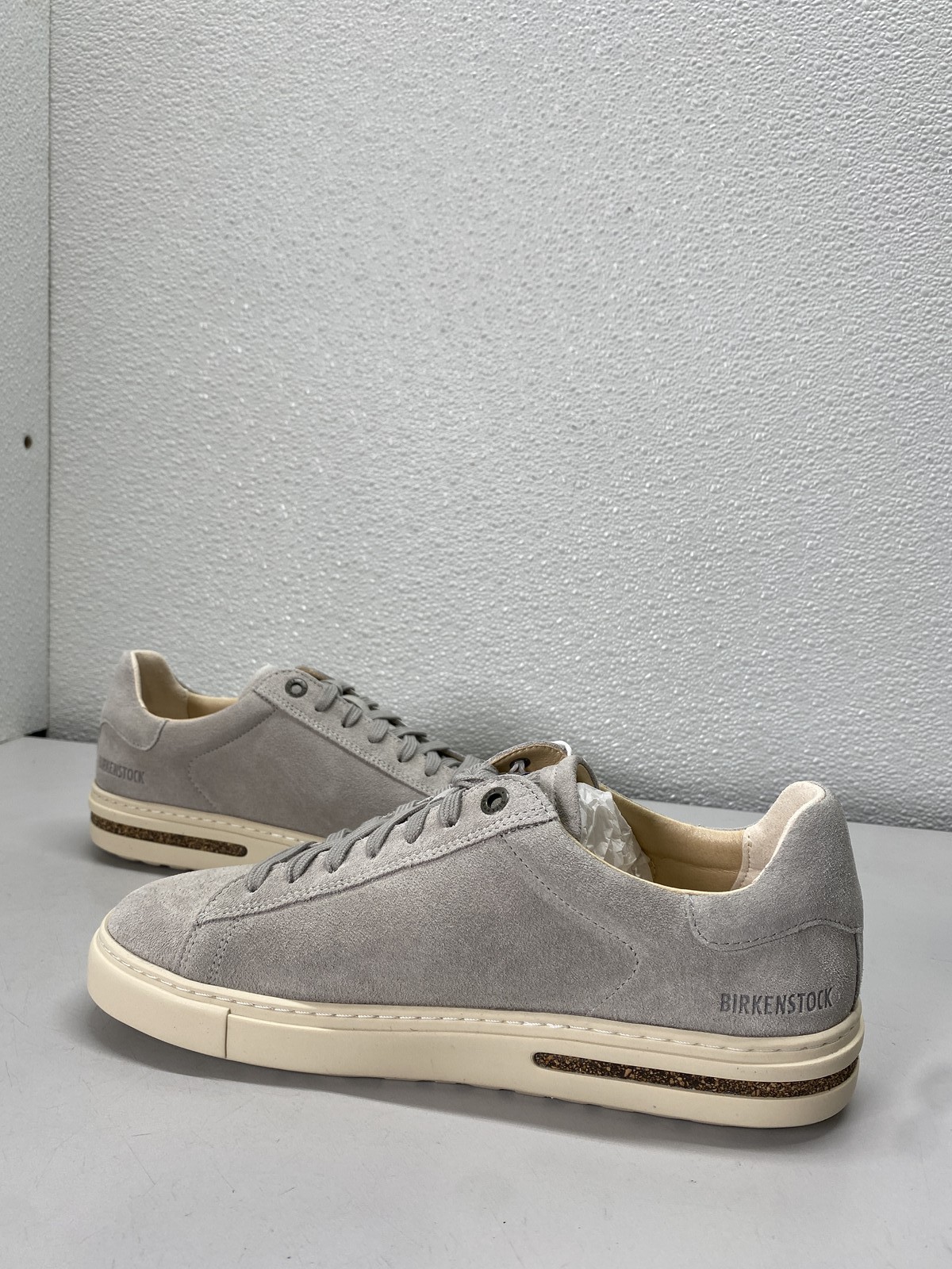Birkenstock Unisex Bend Low Suede Leather Sneakers Size L 7, M 5 Stone Coin Grey