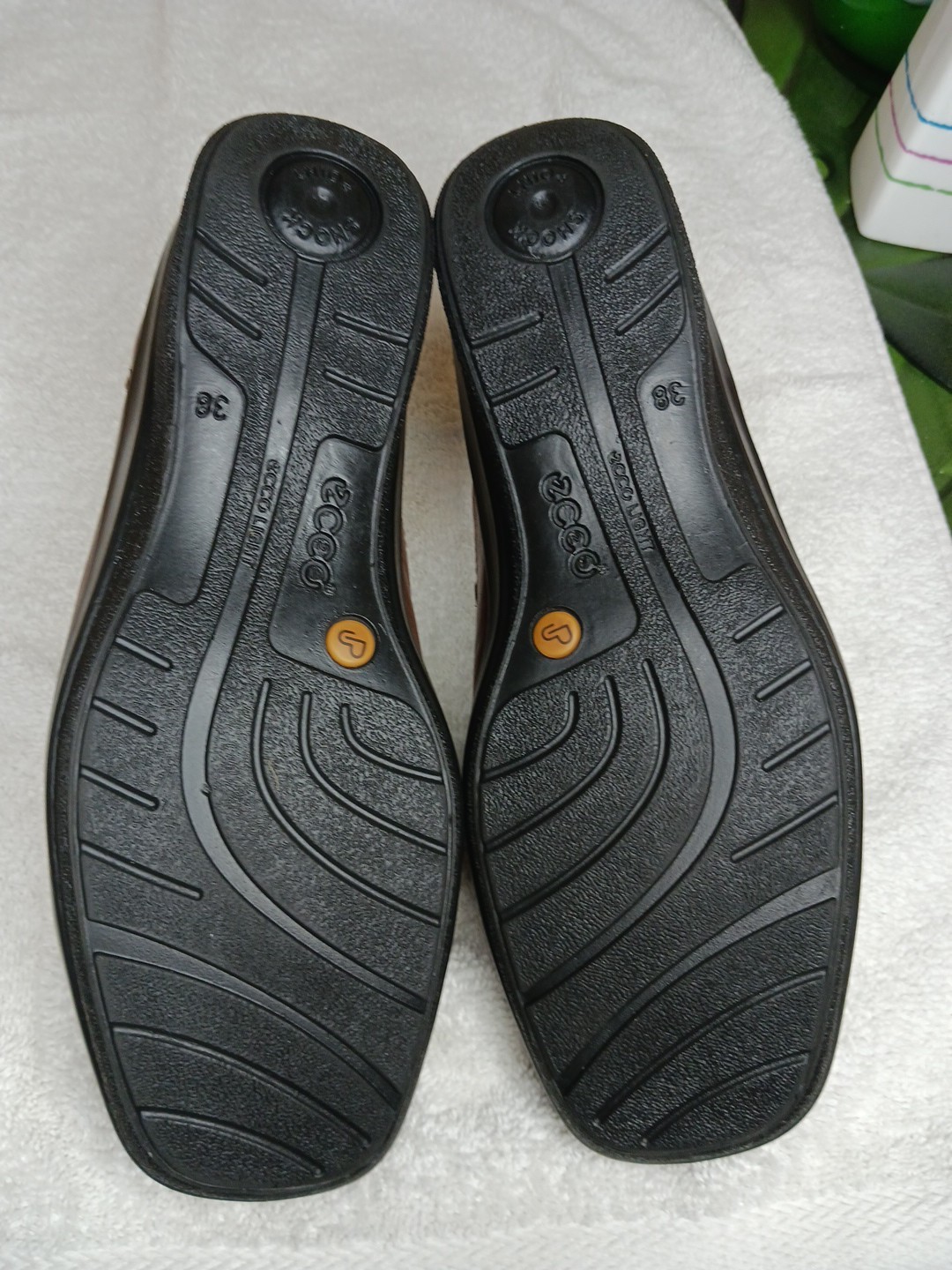 ECCO Shade 3-Strap Brown Leather Comfort Loafer Shoe Women Sz EU 38 US 8.5