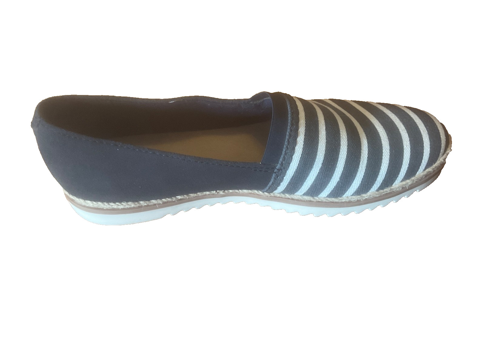 Clarks Collection Leather or Suede Slip-Ons Serena Paige Navy Stripe 8M