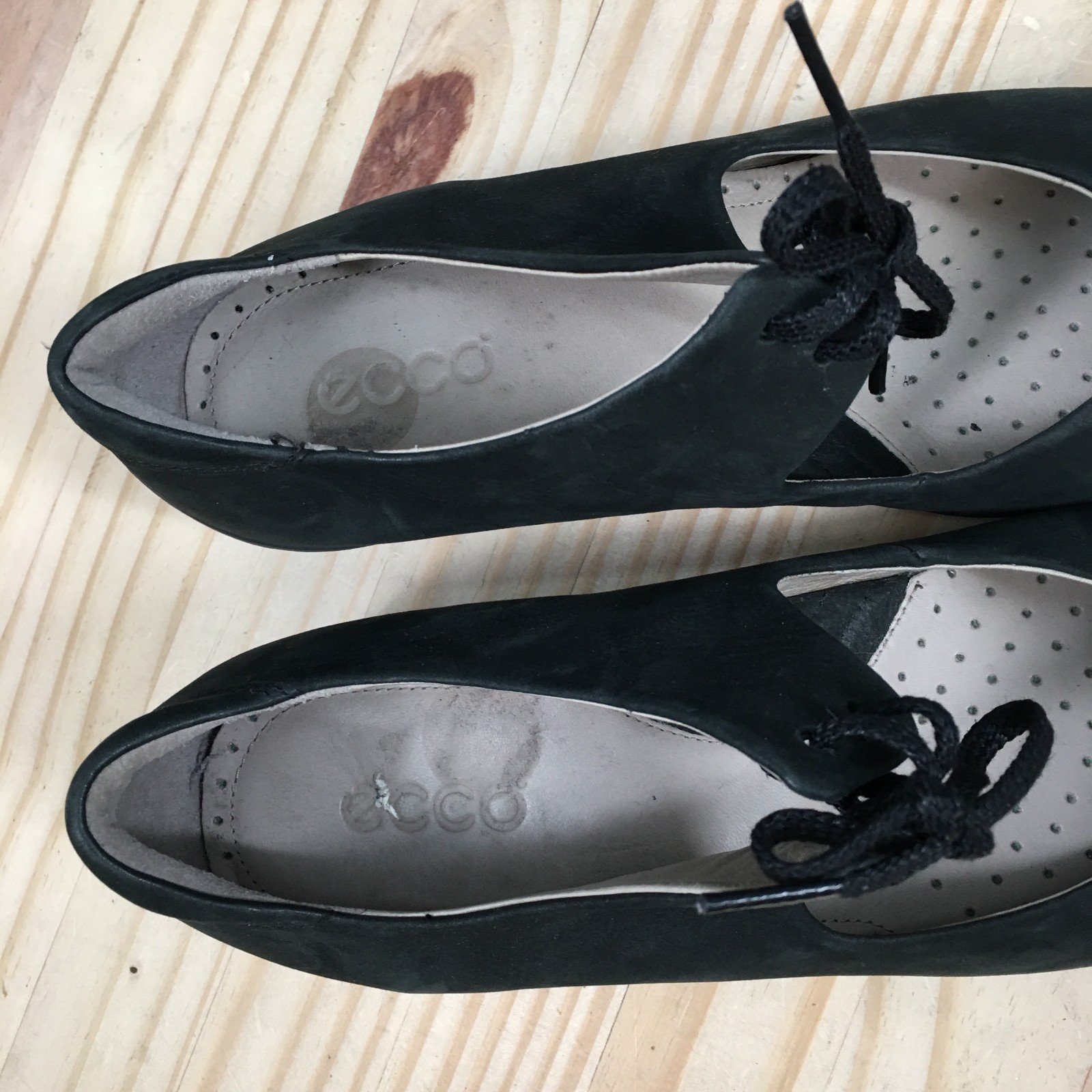 ECCO Sculptured Mary Jane Pumps Womens 40 Hook & Loop Casual Heels Leather Black