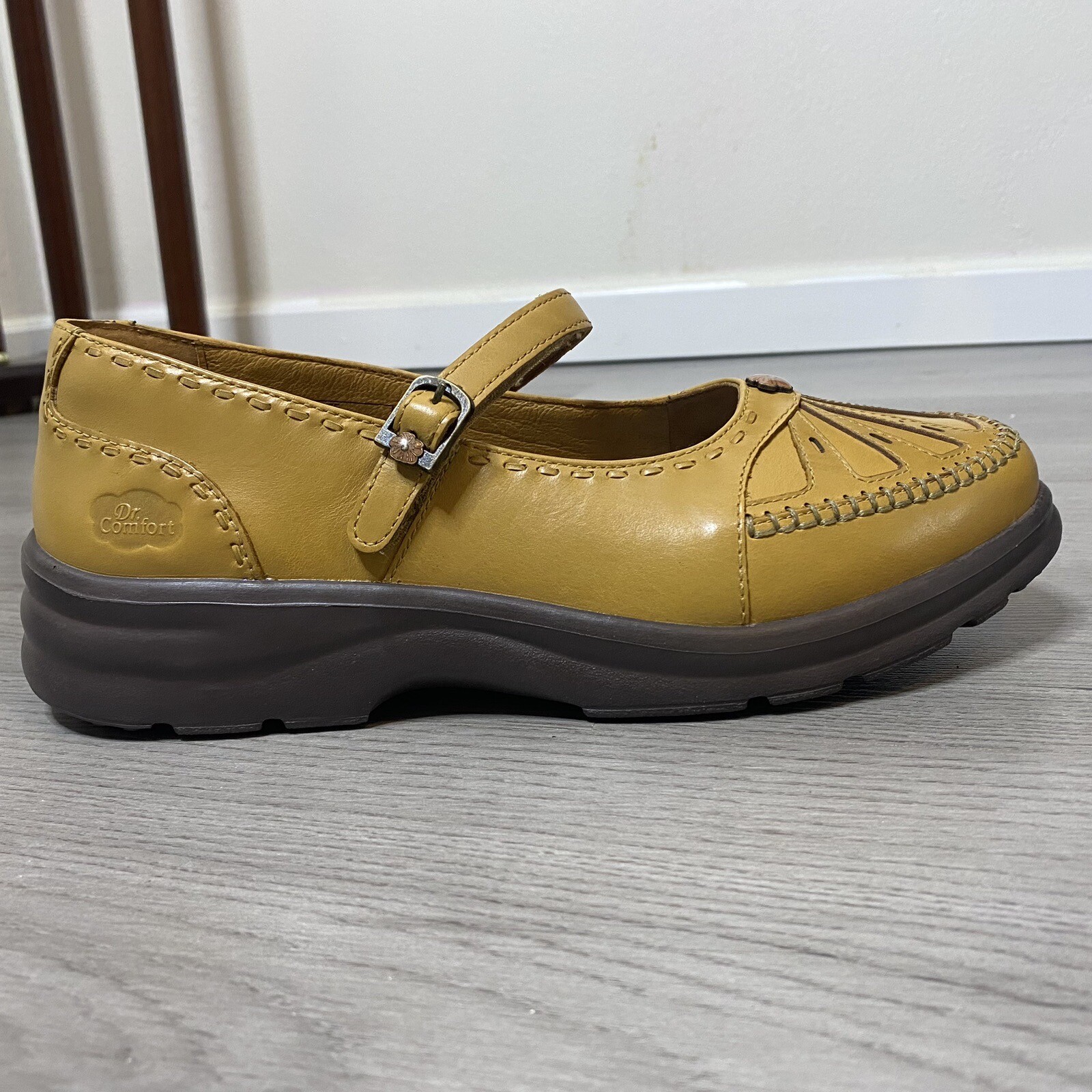 Dr Comfort Paradise Womens Dress Shoe Size 9.5 XW Therapeutic Leather Saddle Tan