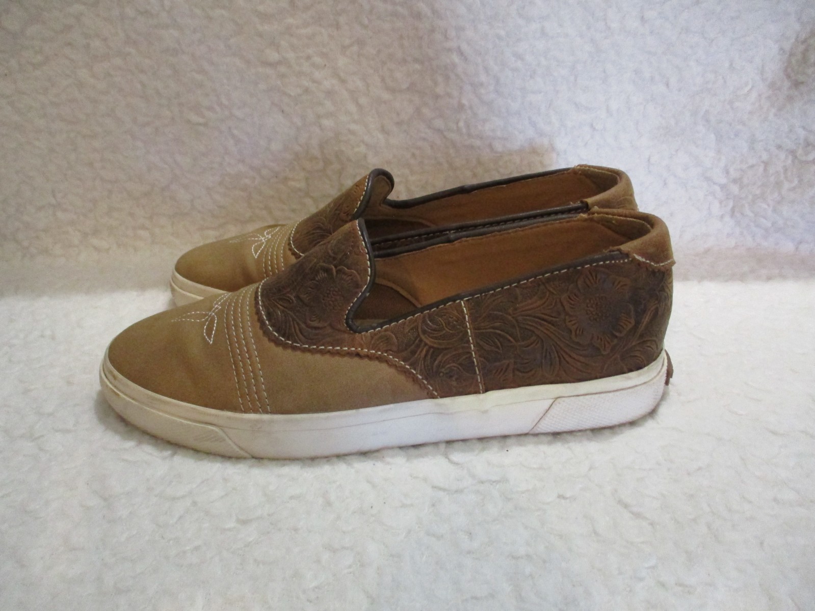 Women’s, Durango, Western Style, Brown Suede, Slip on Shoes, Size, 8